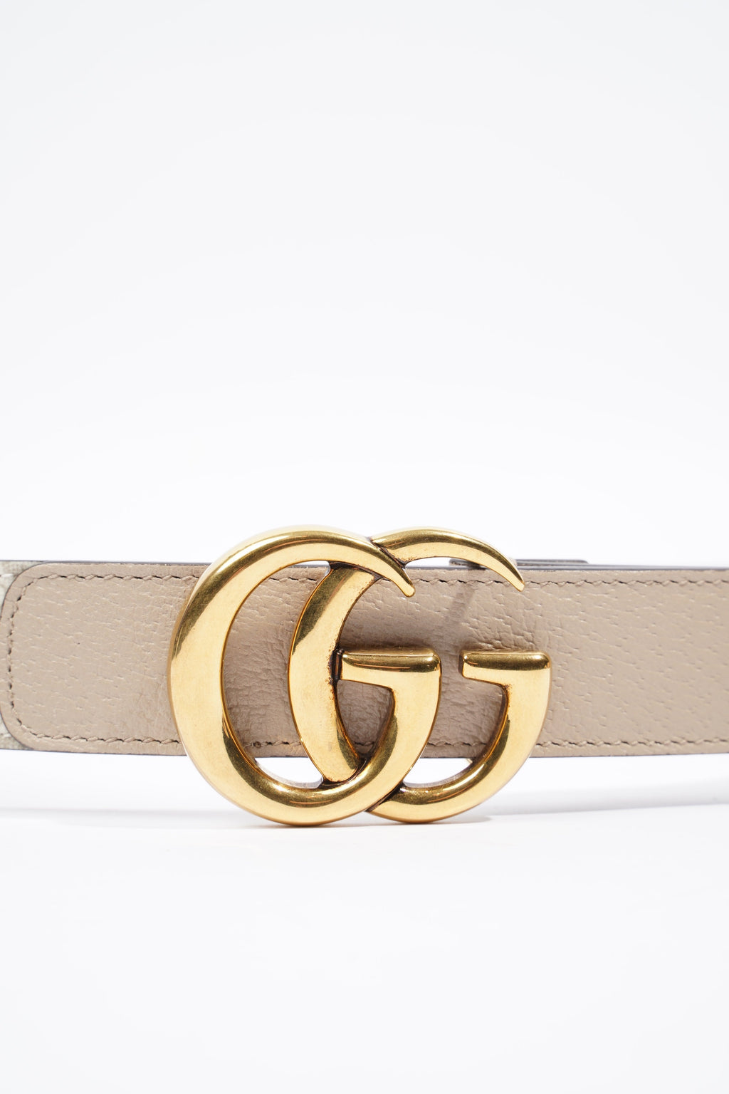 Gucci GG Marmont Belt Beige / White Leather 85cm 34'