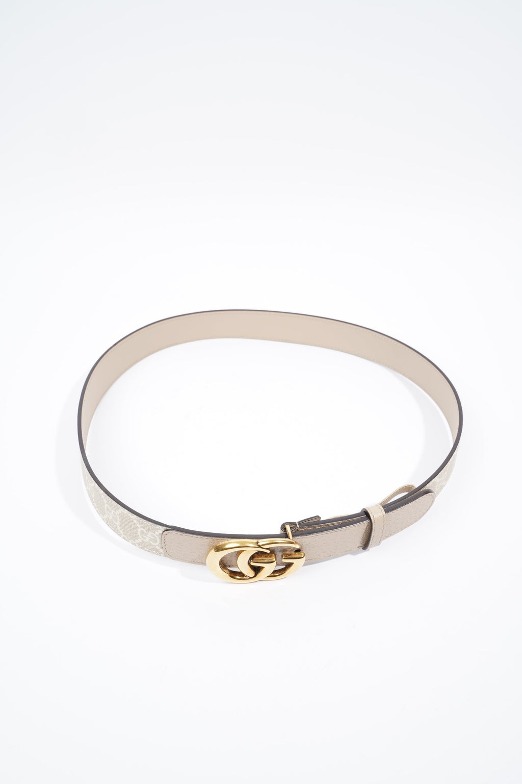 Gucci GG Marmont Belt Beige / White Leather 85cm 34'