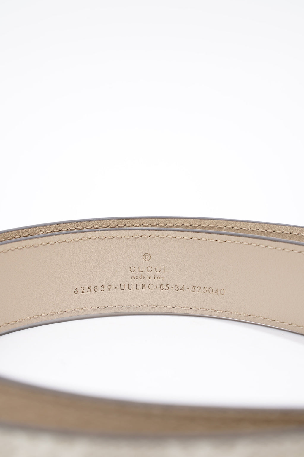 Gucci GG Marmont Belt Beige / White Leather 85cm 34'