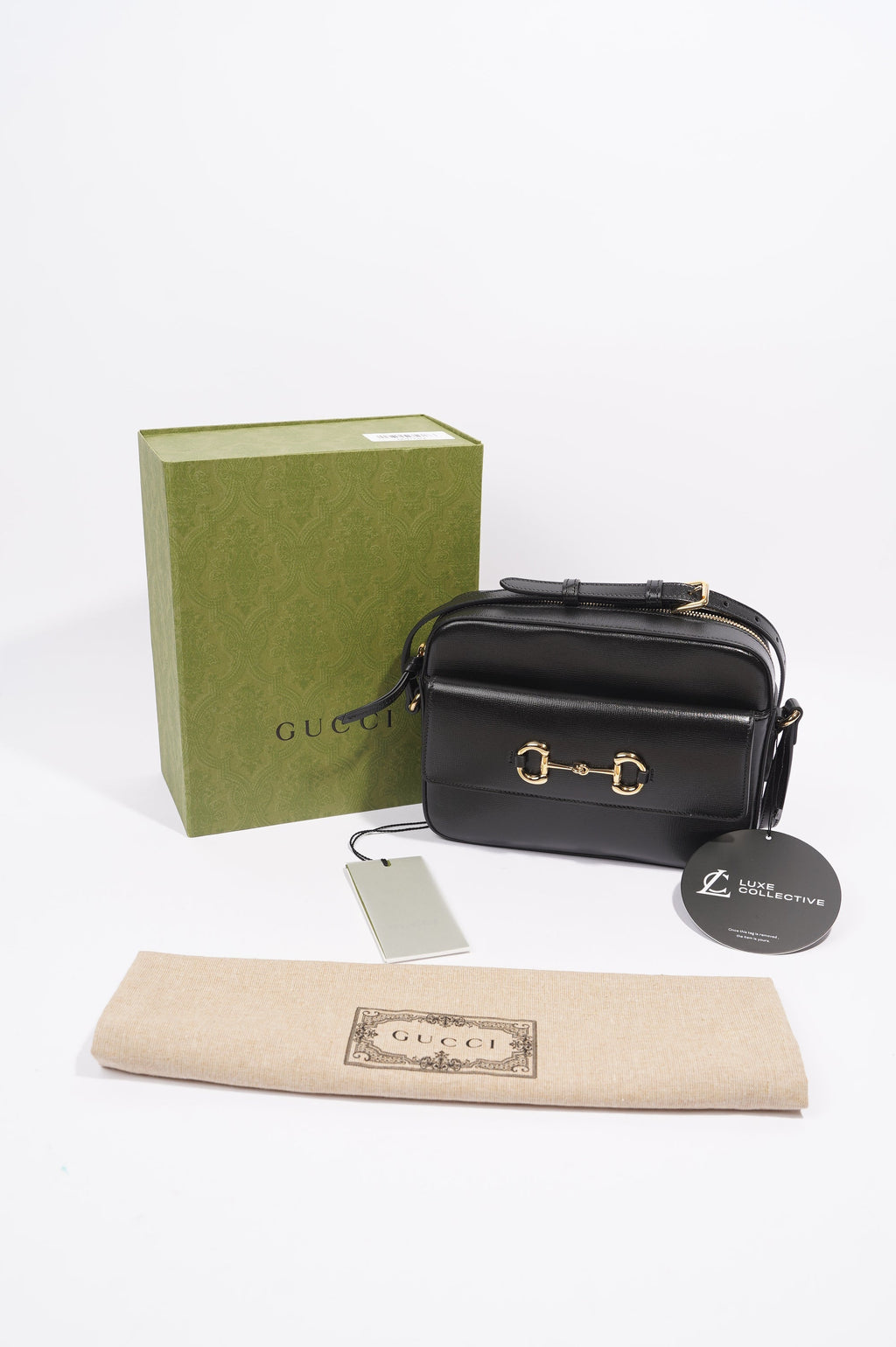 Gucci Horsebit 1955 Small Shoulder Bag Black Black Leather Small
