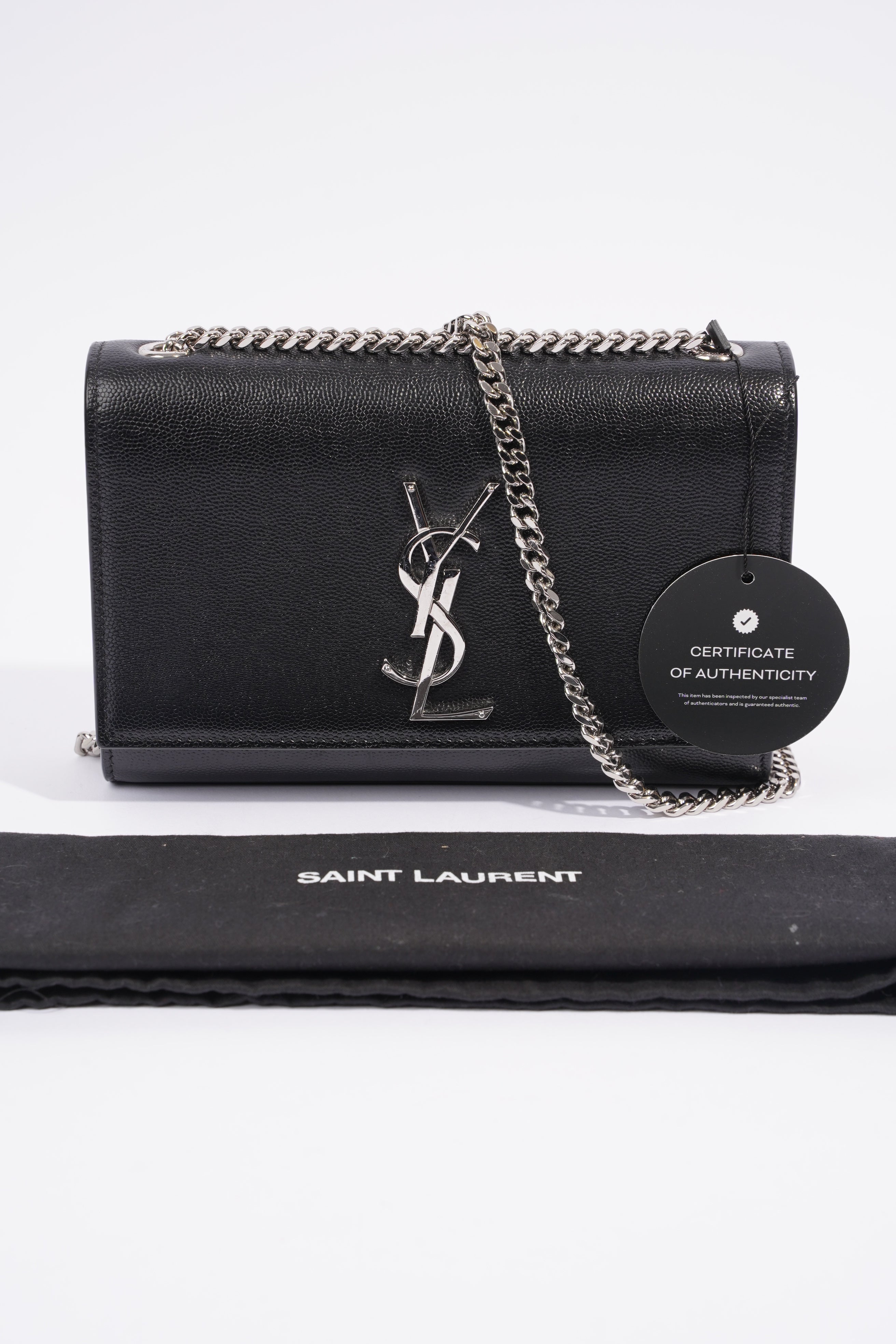 Saint Laurent Kate Black Calfskin Leather Small