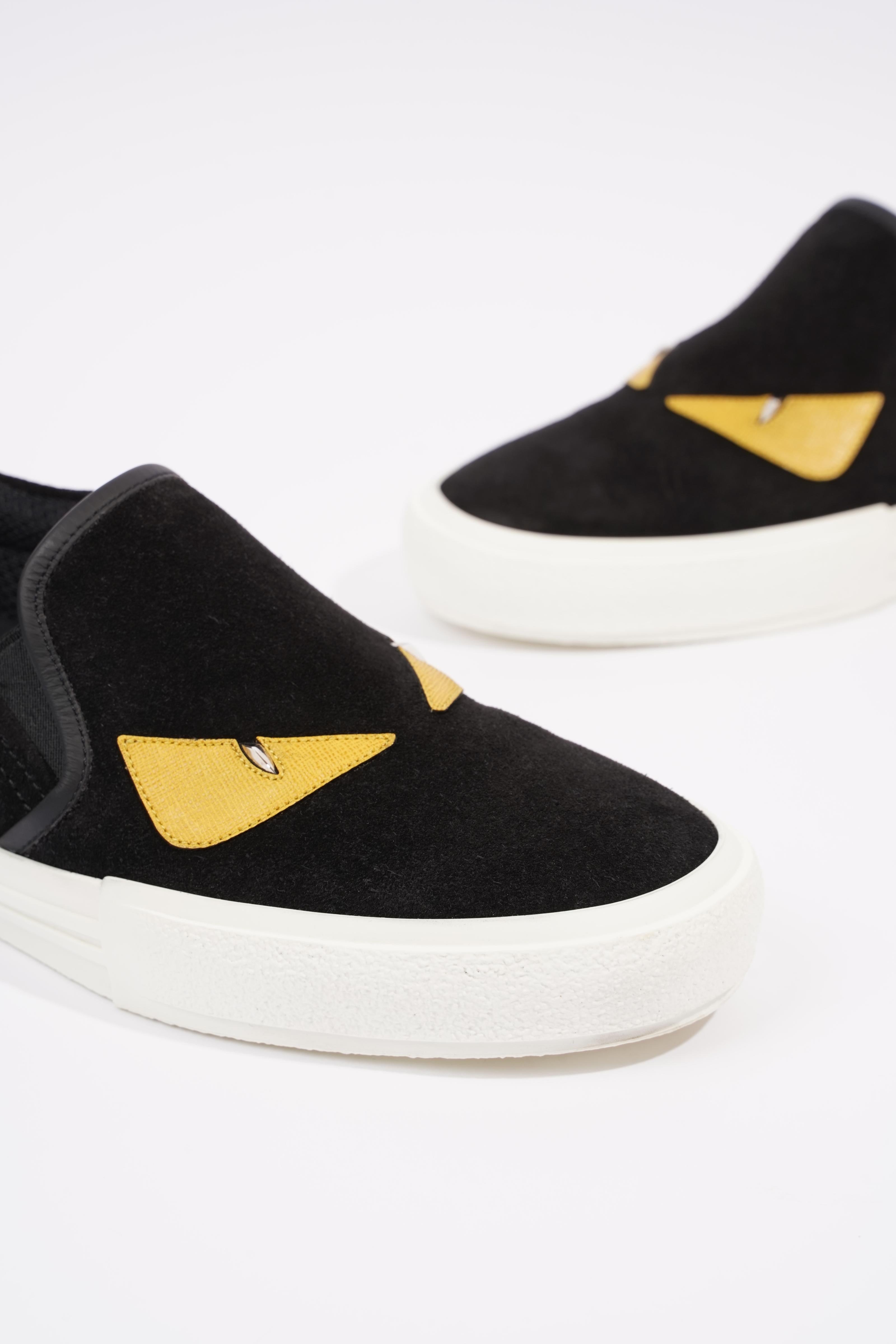 Fendi Monster Eye Black / Yellow Suede EU 38 UK 5