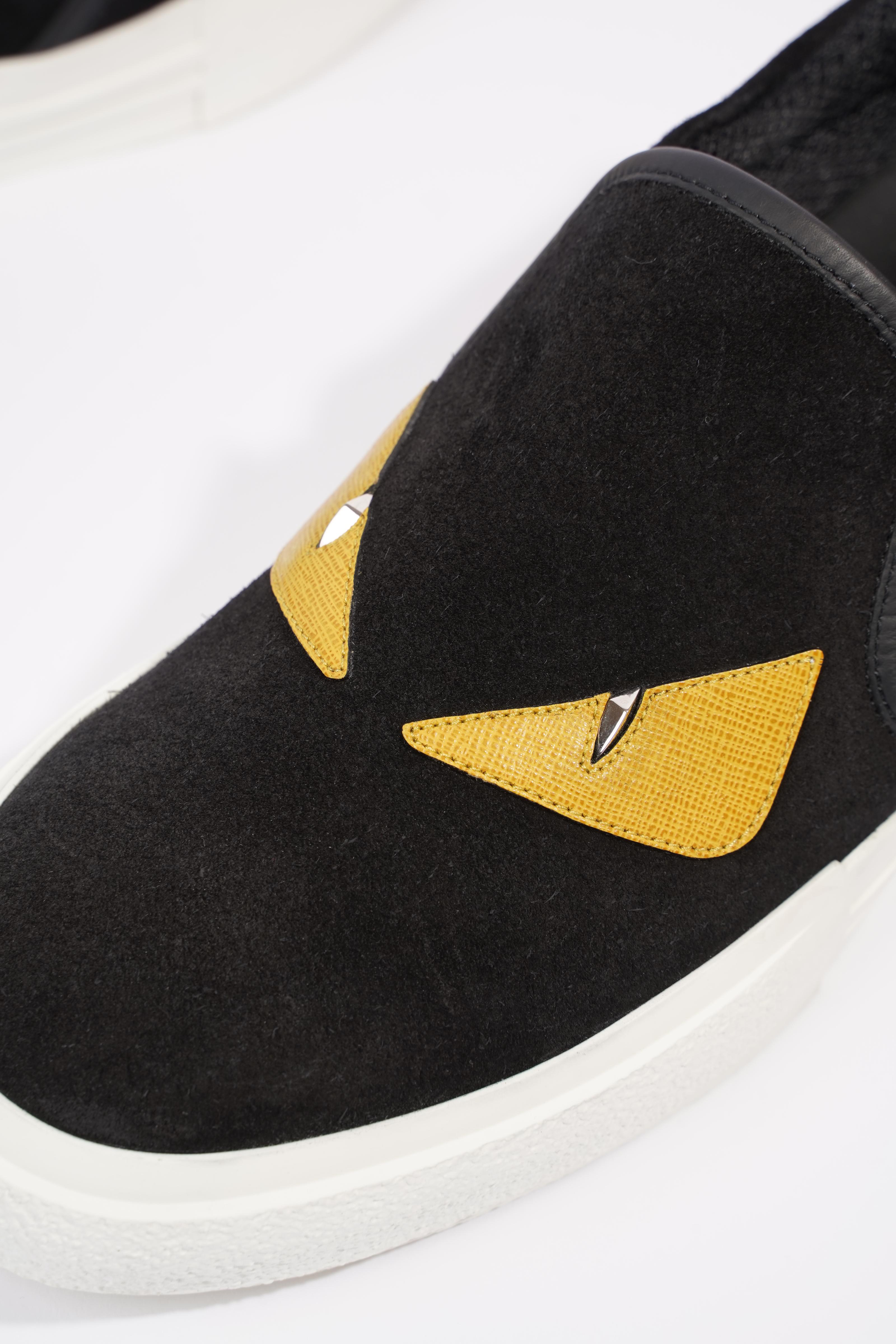 Fendi Monster Eye Black / Yellow Suede EU 38 UK 5