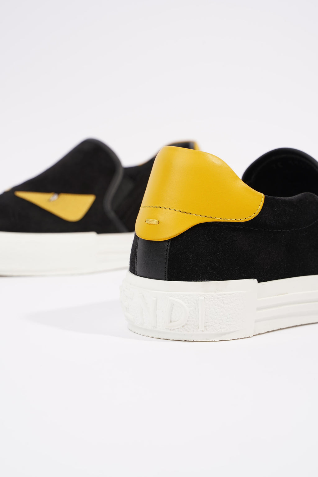 Fendi Monster Eye Black / Yellow Suede EU 38 UK 5