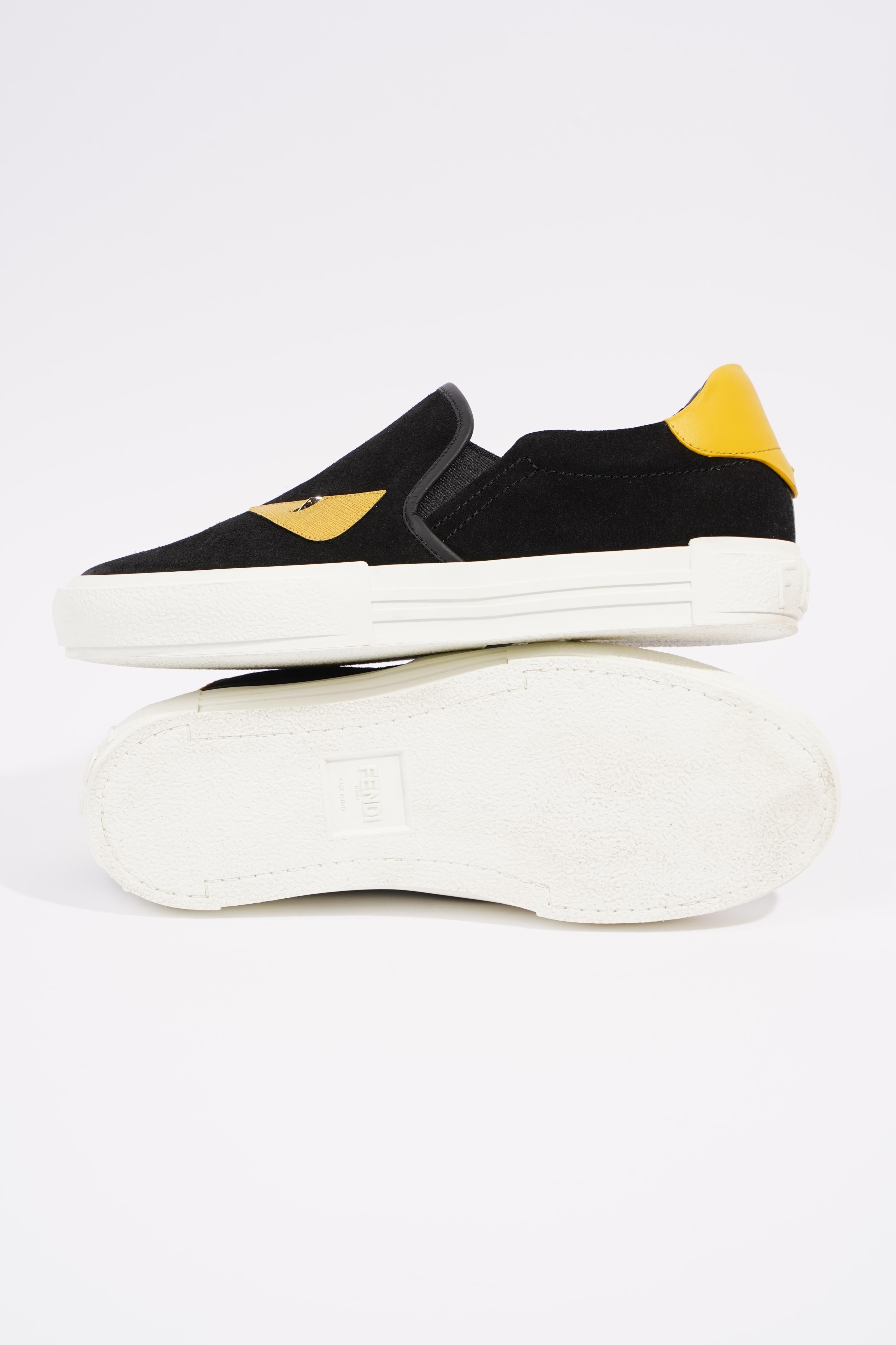 Fendi Monster Eye Black / Yellow Suede EU 38 UK 5