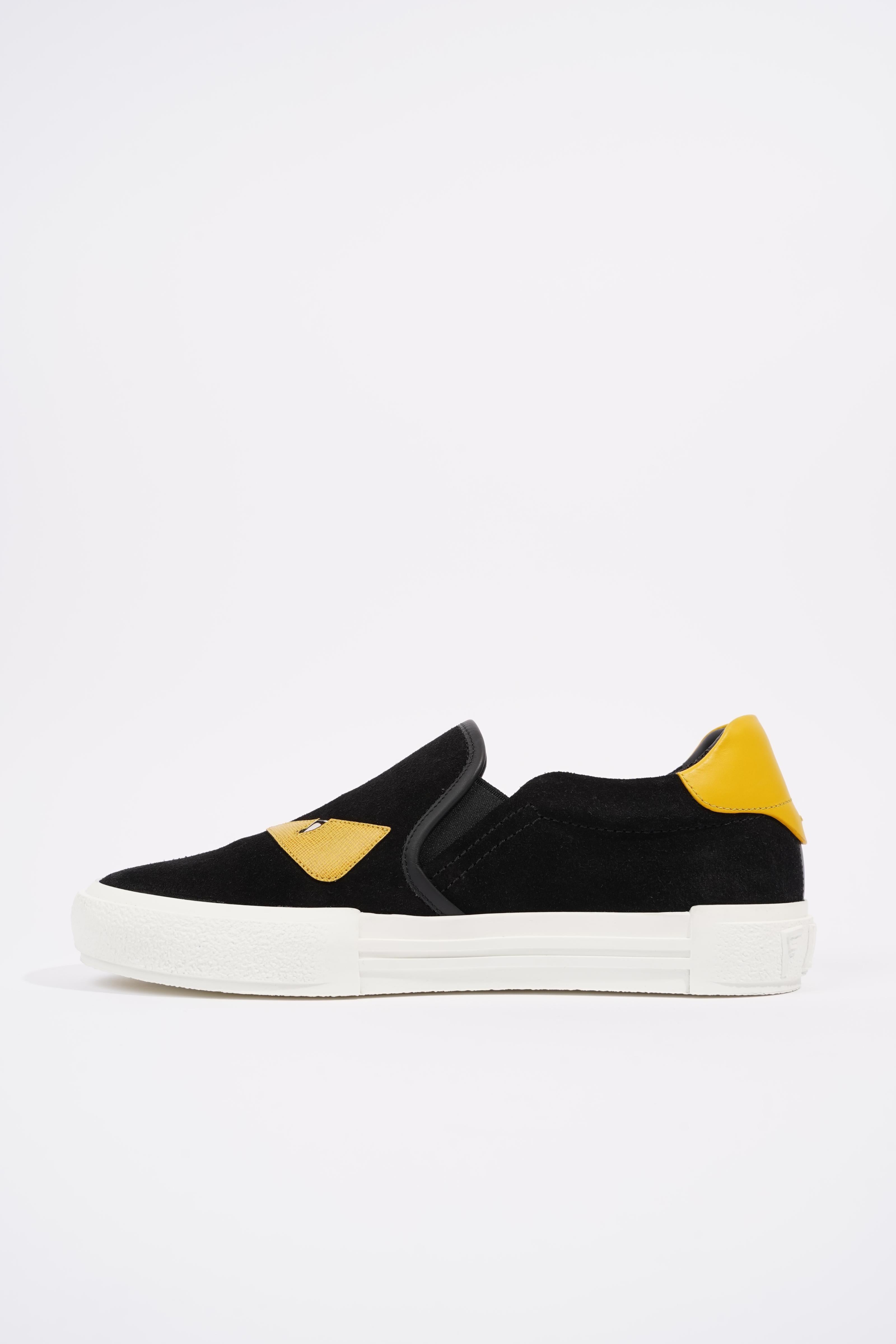 Fendi Monster Eye Black / Yellow Suede EU 38 UK 5