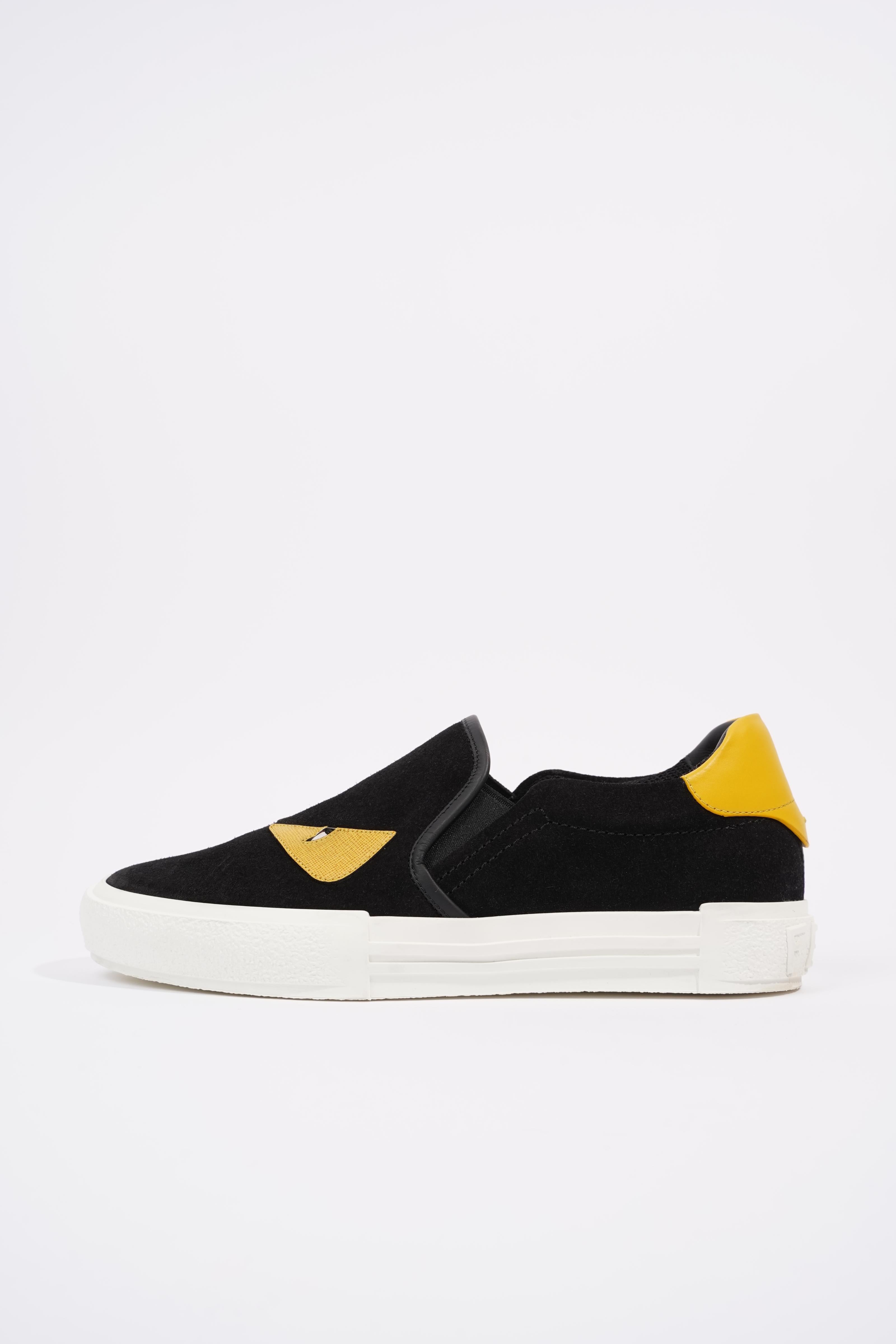 Fendi Monster Eye Black / Yellow Suede EU 38 UK 5