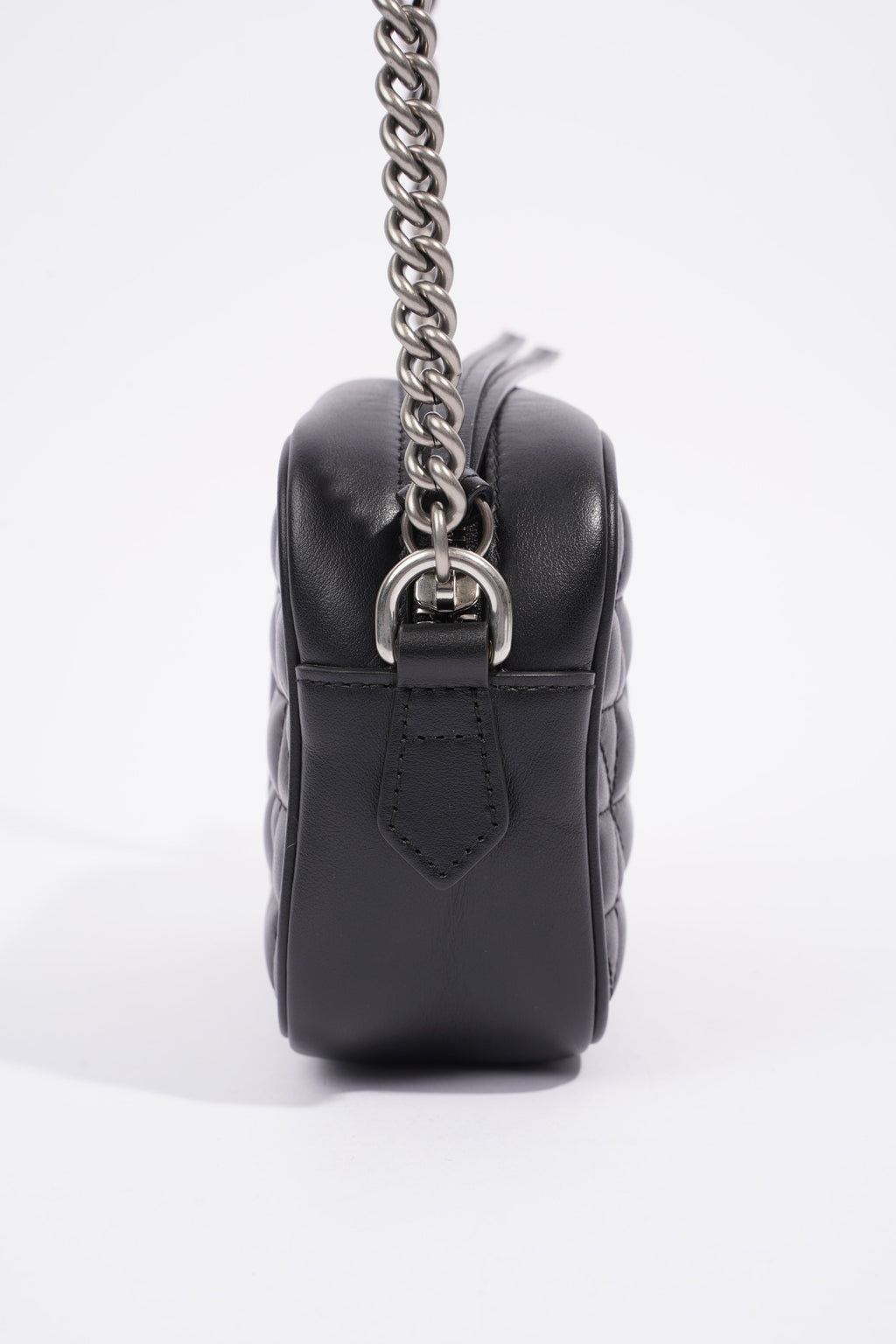 Gucci Marmont Zip Black Matelasse Leather Mini
