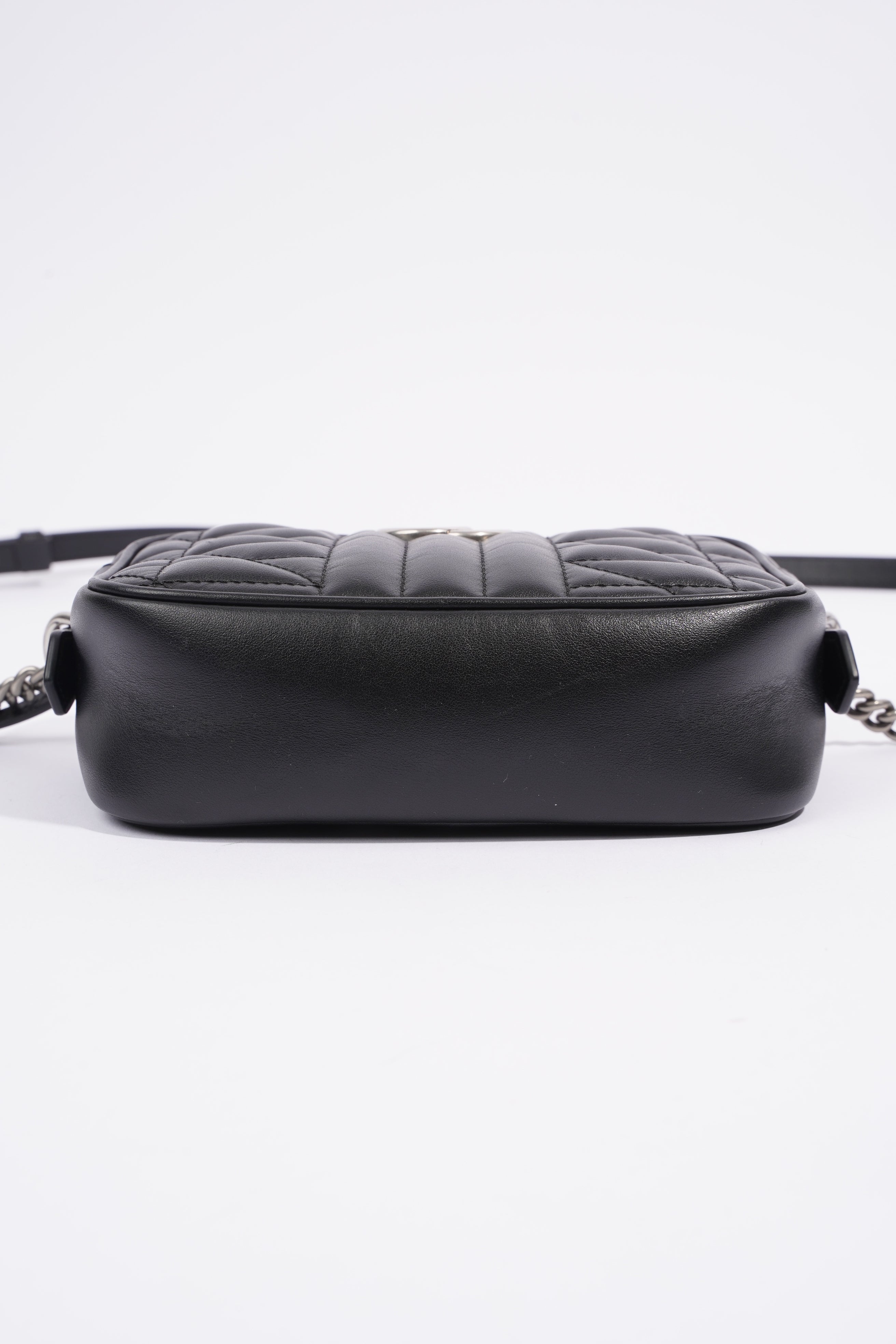 Gucci Marmont Zip Black Matelasse Leather Mini