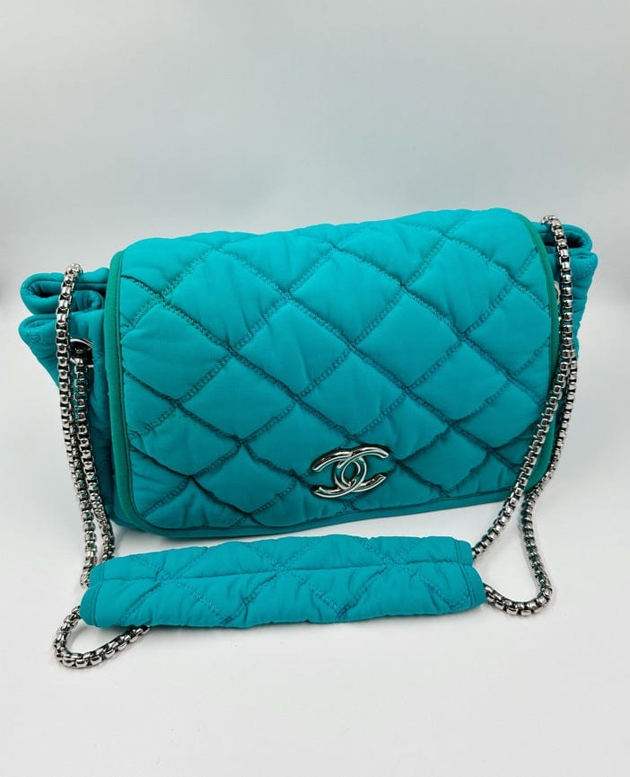 Chanel Bubble Quilted Shoulder Bag - Turquoise Blue