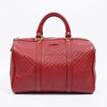 Gucci Boston Bag Red Microguccissima GG Embossed Leather