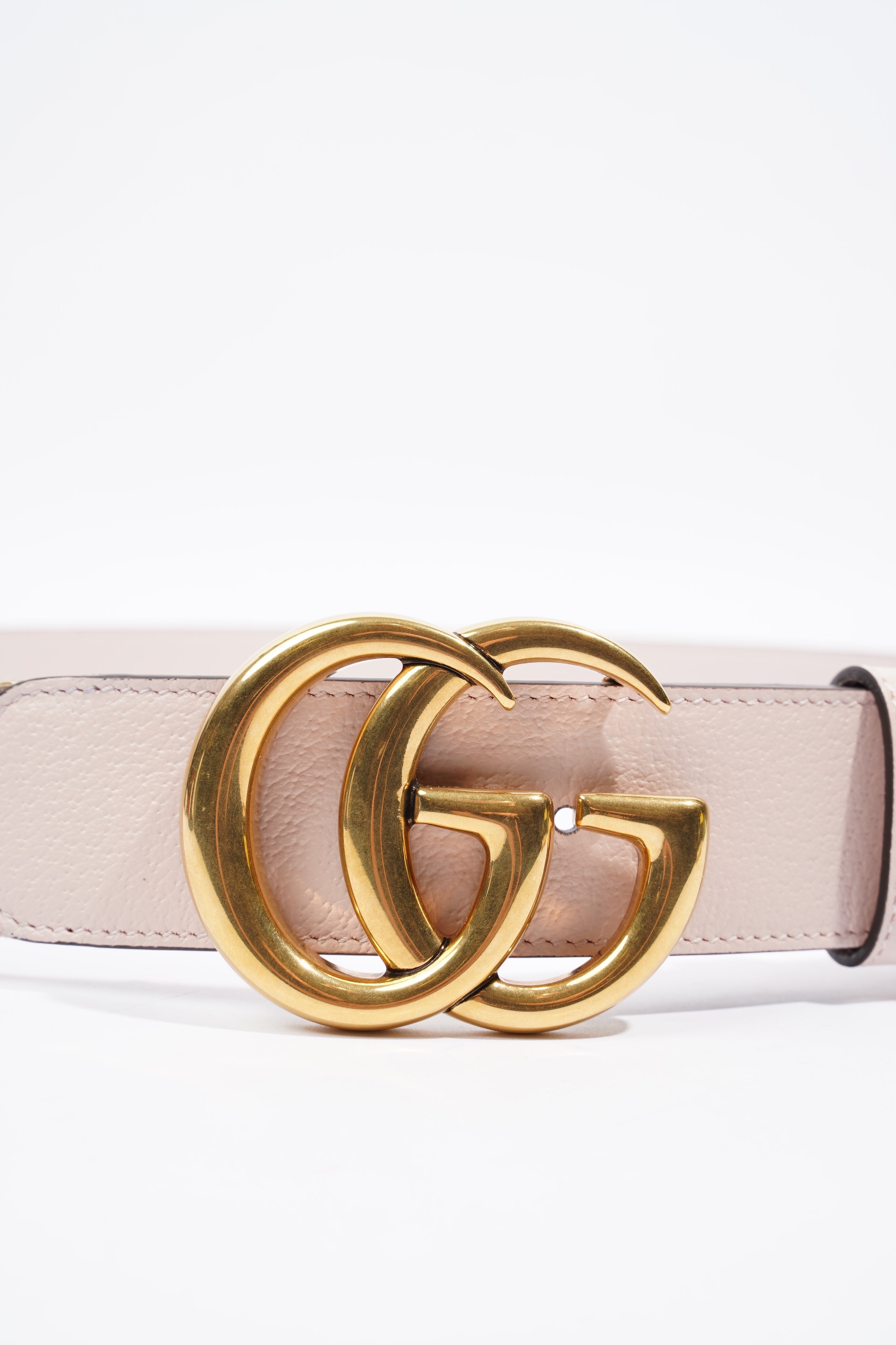 Gucci GG Marmont jumbo Belt Beige And Pink GG Supreme Leather 115cm 46"