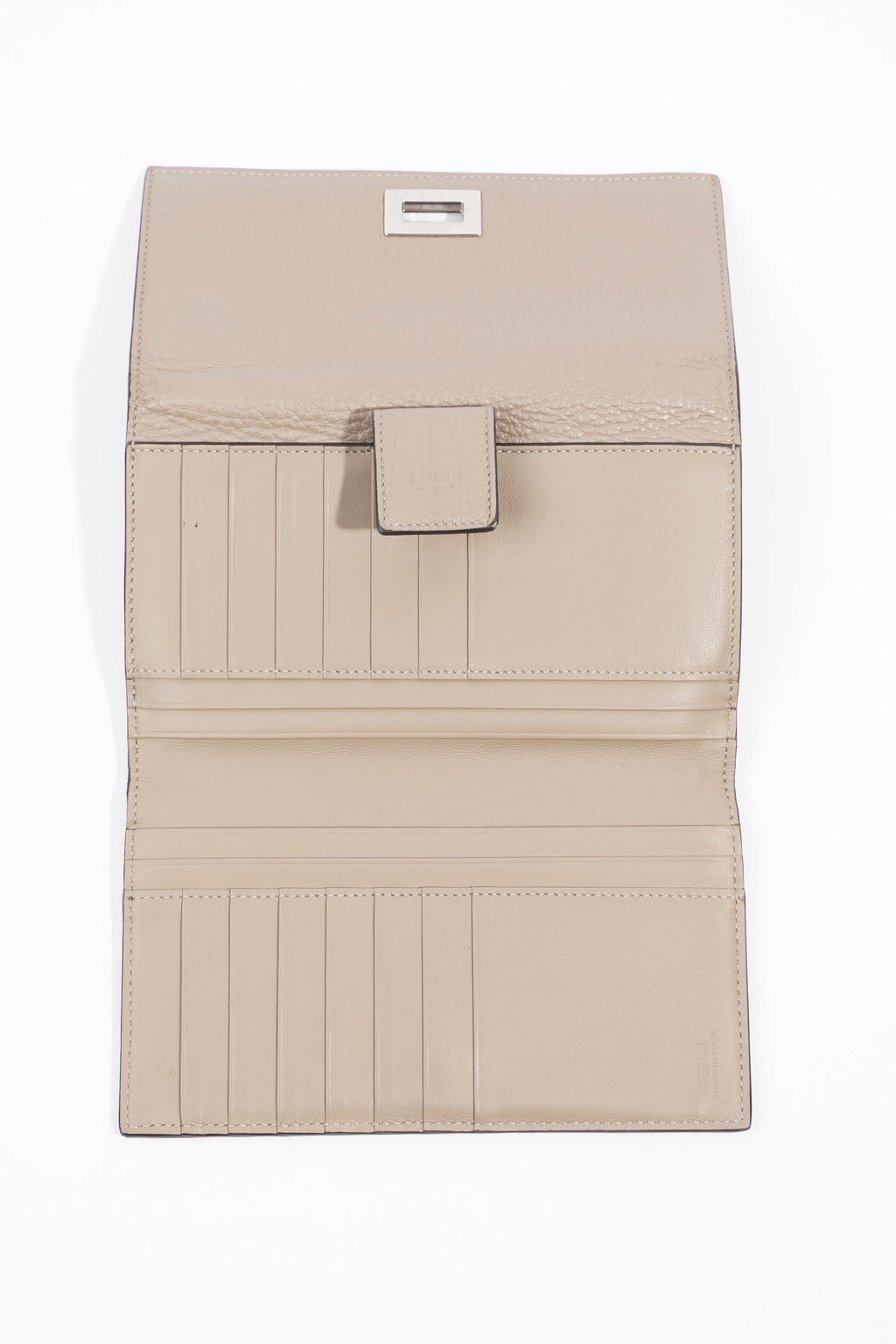 Fendi Peekaboo Long Wallet Grey Leather