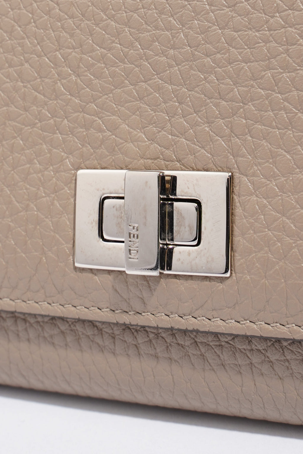 Fendi Peekaboo Long Wallet Grey Leather