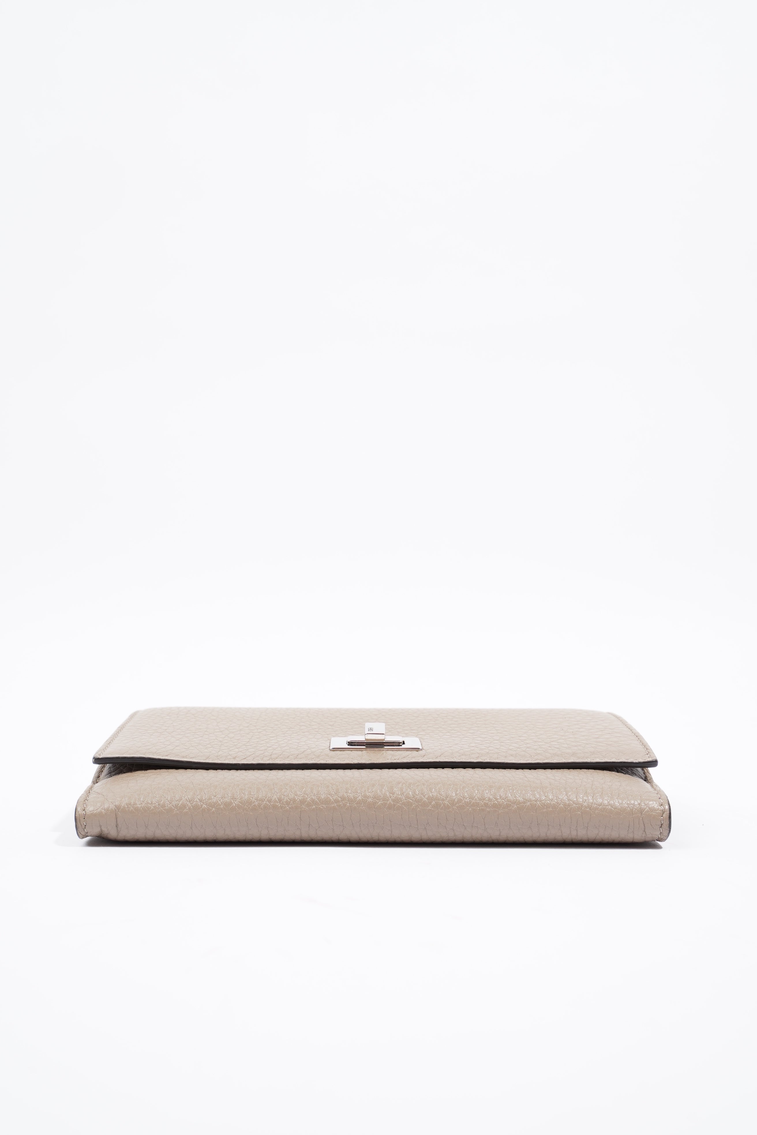 Fendi Peekaboo Long Wallet Grey Leather