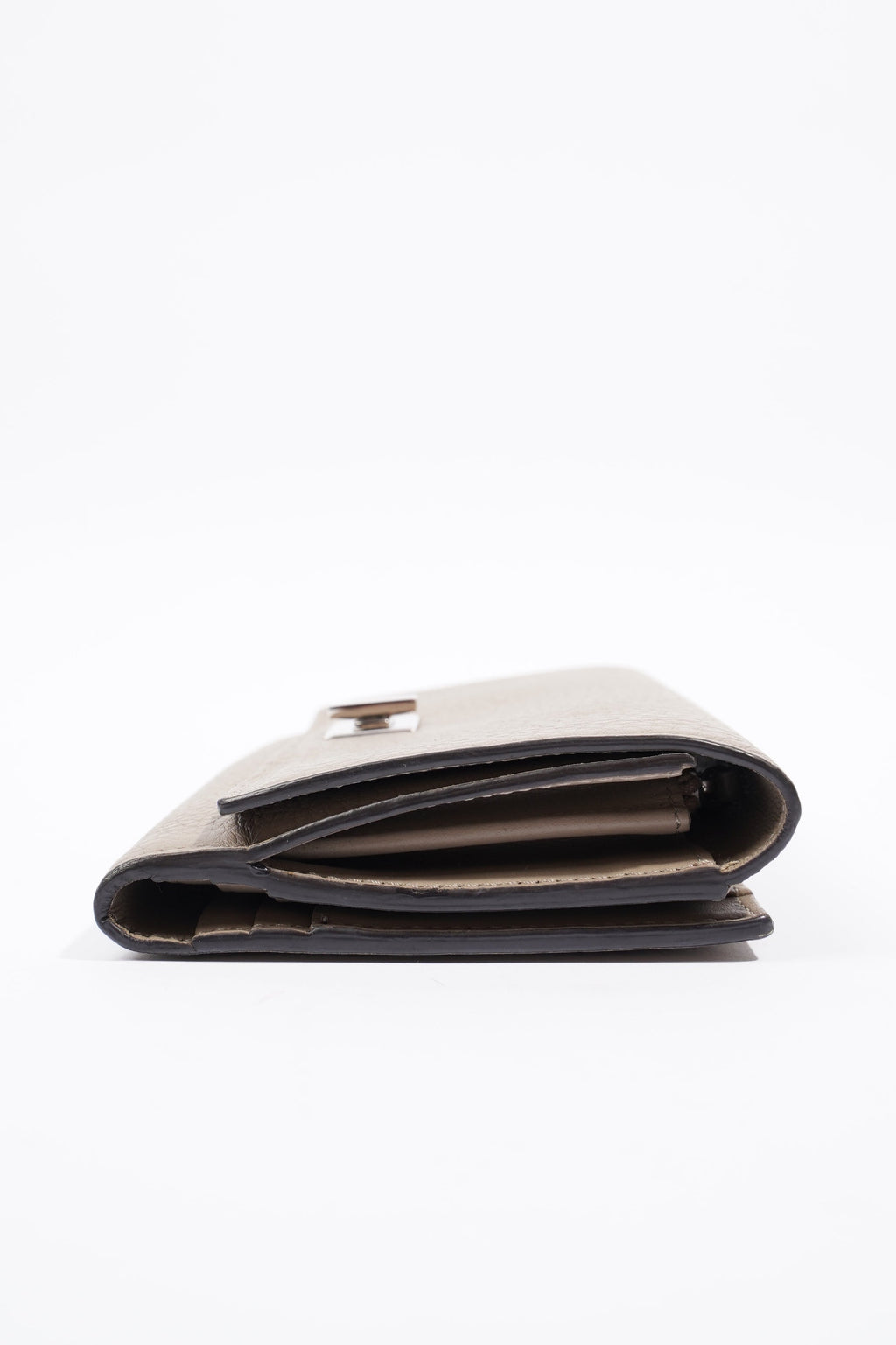 Fendi Peekaboo Long Wallet Grey Leather