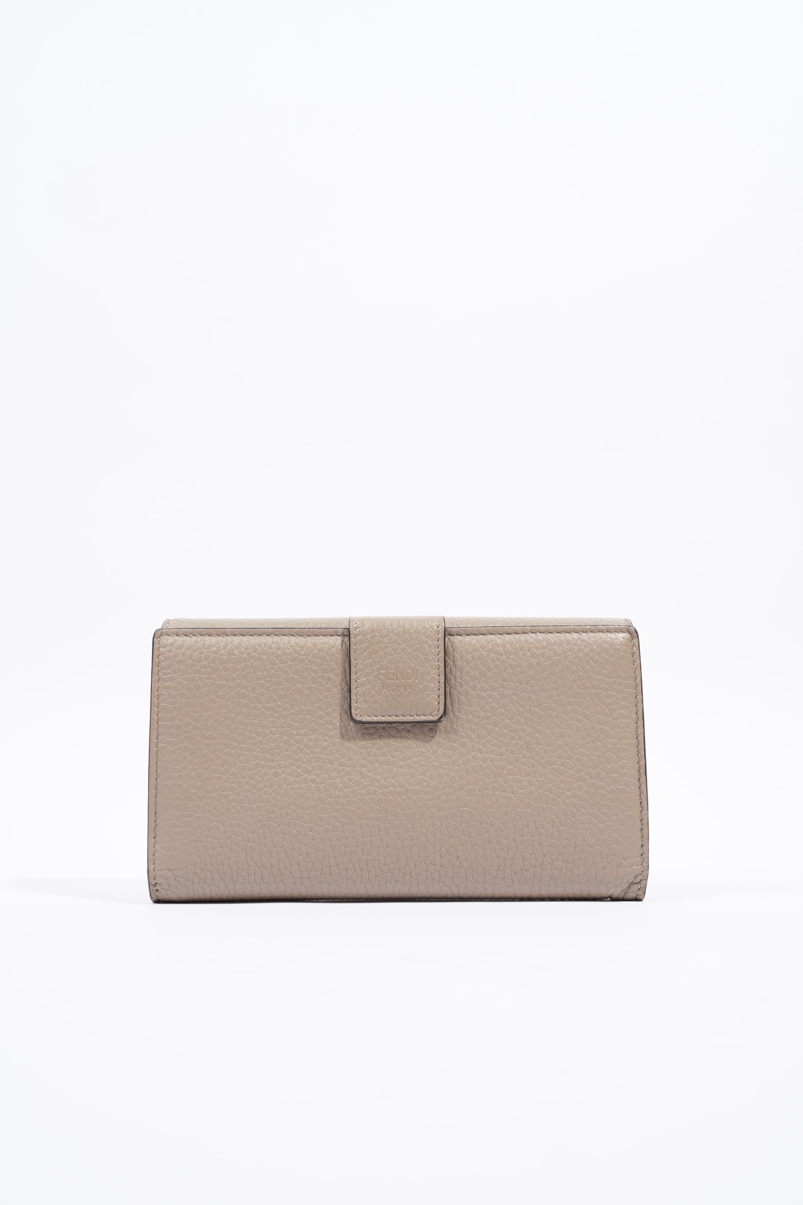 Fendi Peekaboo Long Wallet Grey Leather