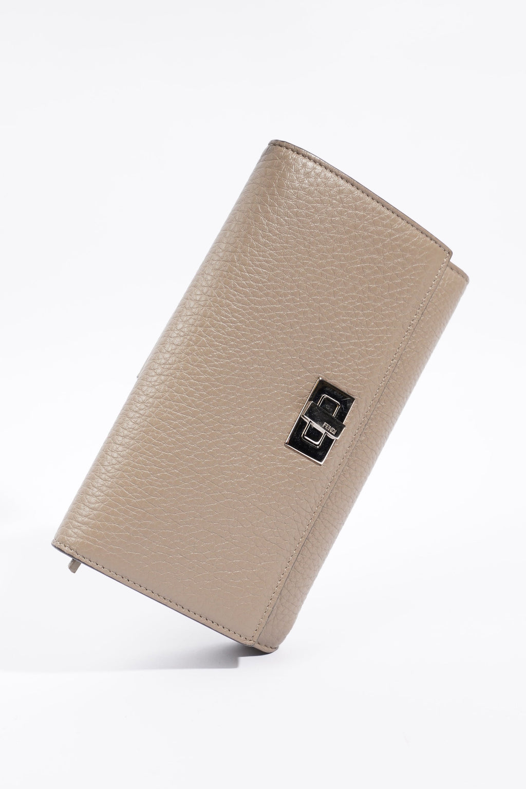 Fendi Peekaboo Long Wallet Grey Leather