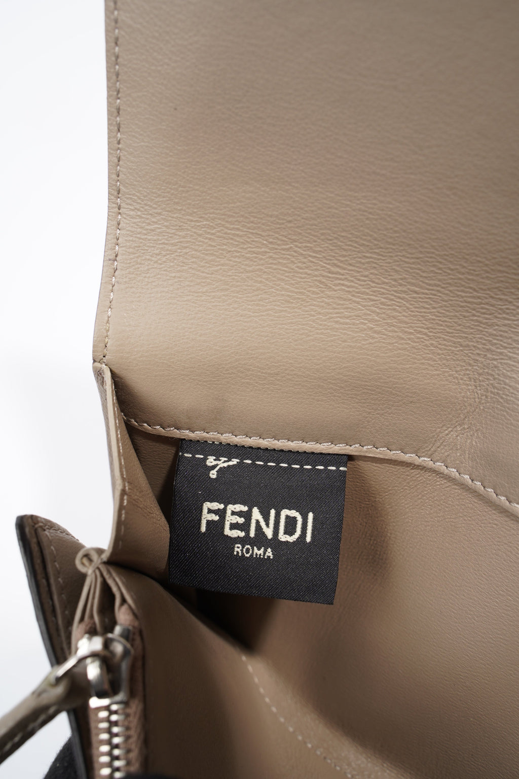 Fendi Peekaboo Long Wallet Grey Leather