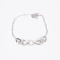 Christian Dior Dior Interlocking Silver Crystal Heart Bracelet Silver Base Metal 20cm