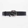 Gucci GG Supreme Belt With G Buckle Black / Grey Canvas 85cm 34'