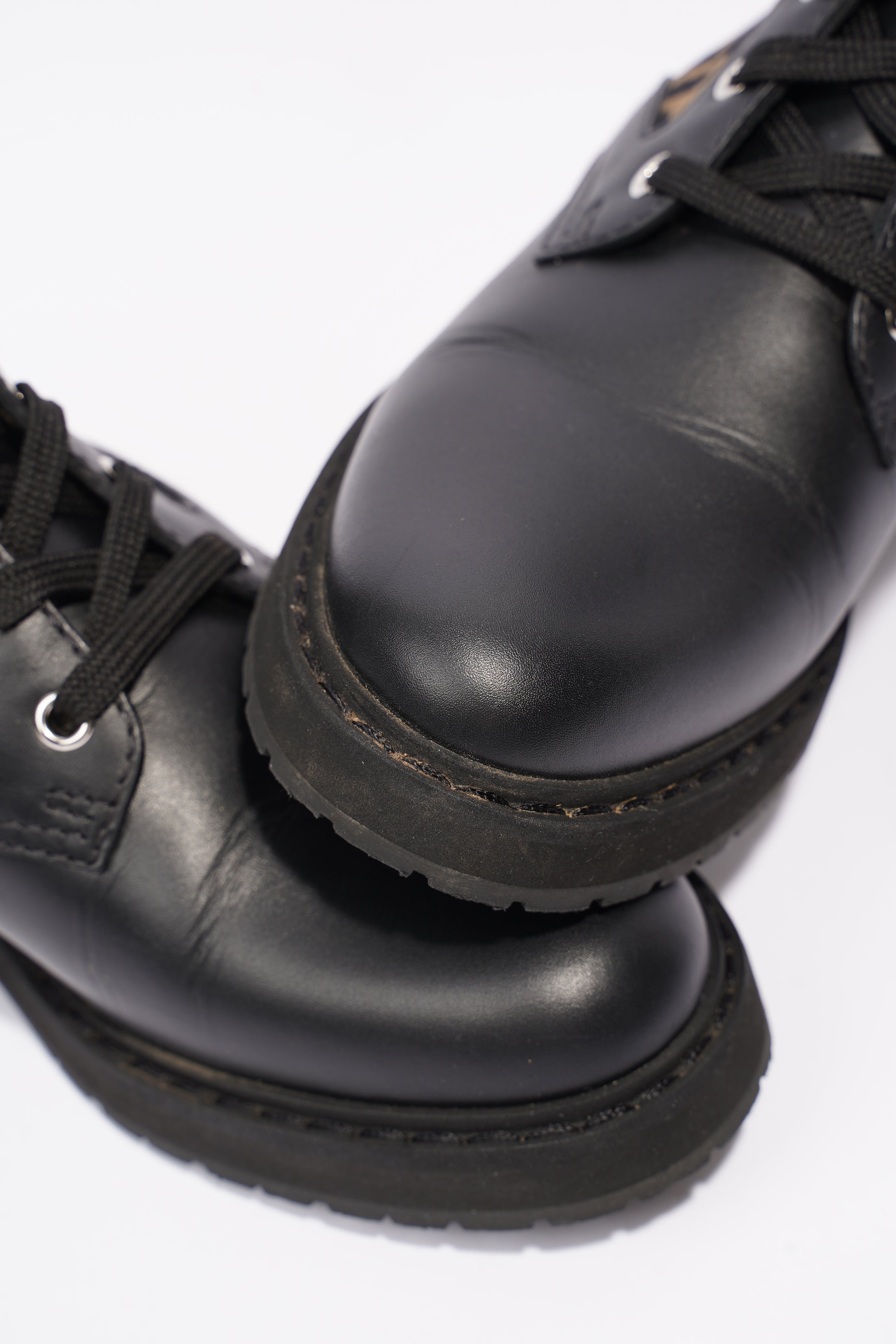 Fendi Rockoko Boots Black / Brown Cotton EU 37 UK 4