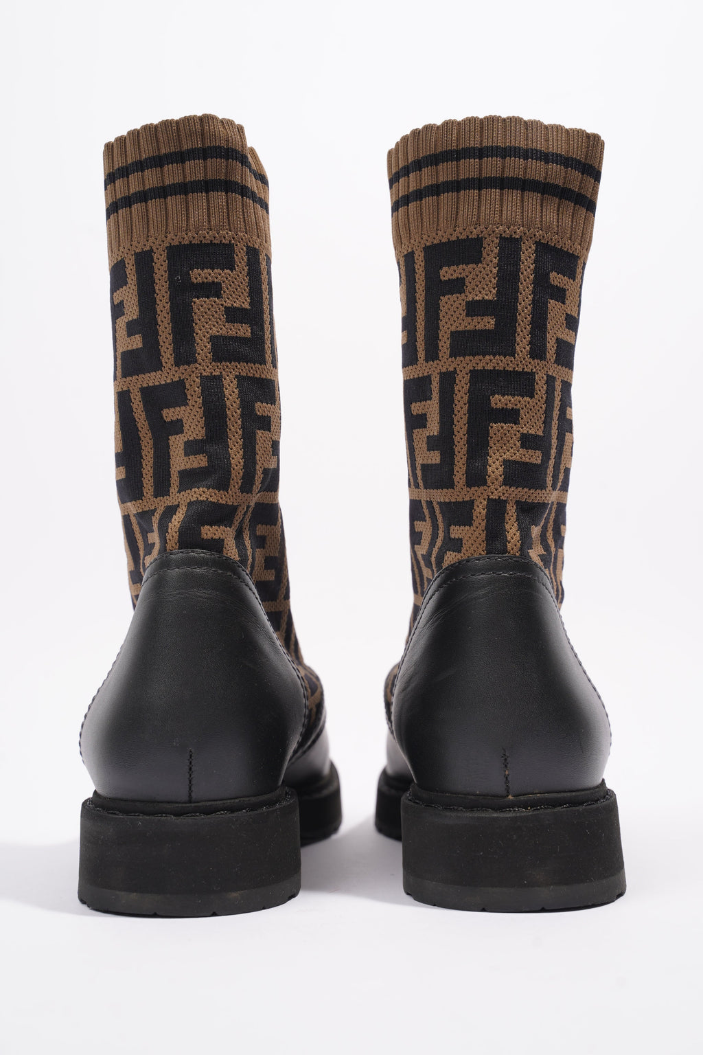 Fendi Rockoko Boots Black / Brown Cotton EU 37 UK 4