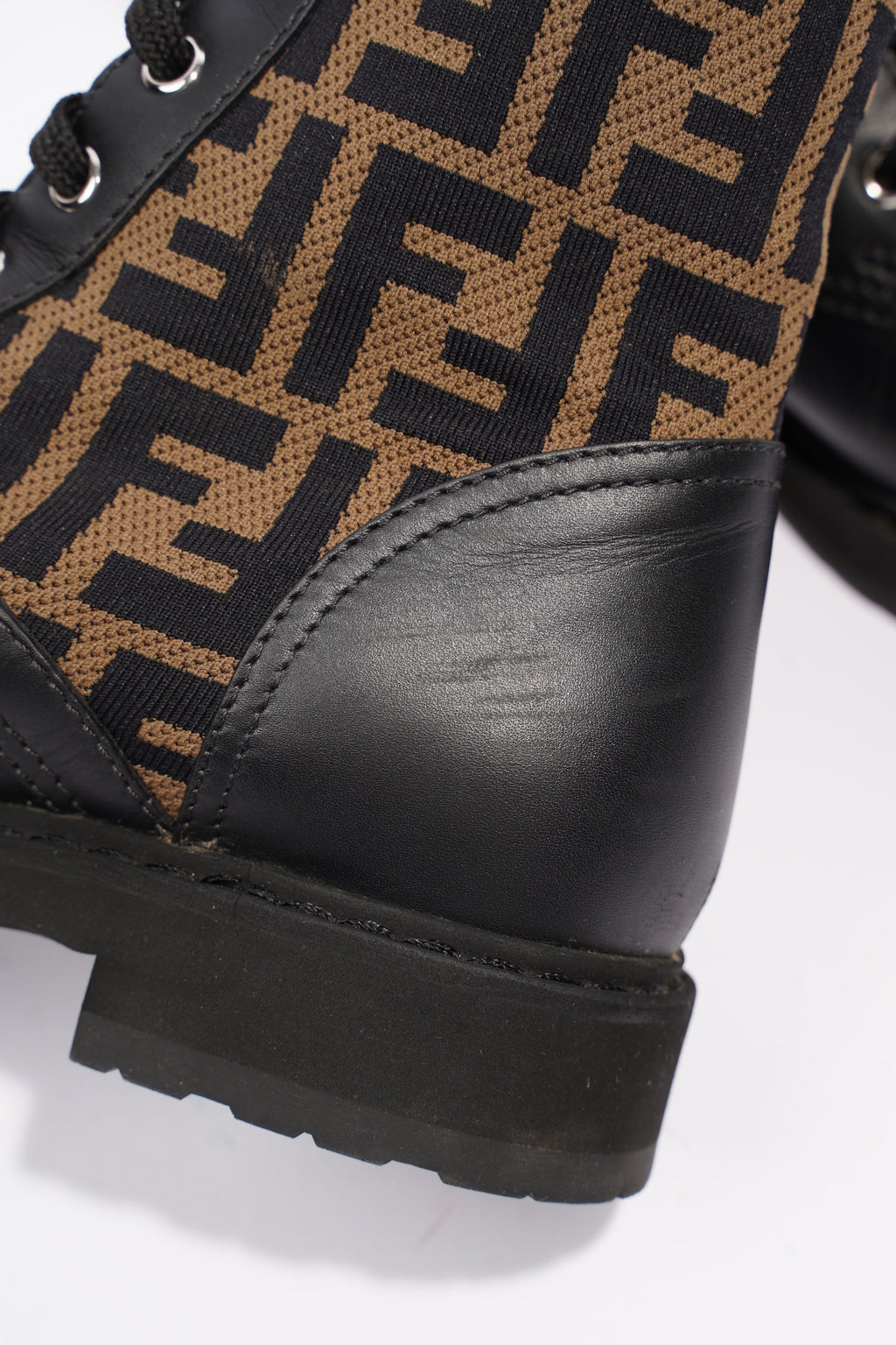 Fendi Rockoko Boots Black / Brown Cotton EU 37 UK 4
