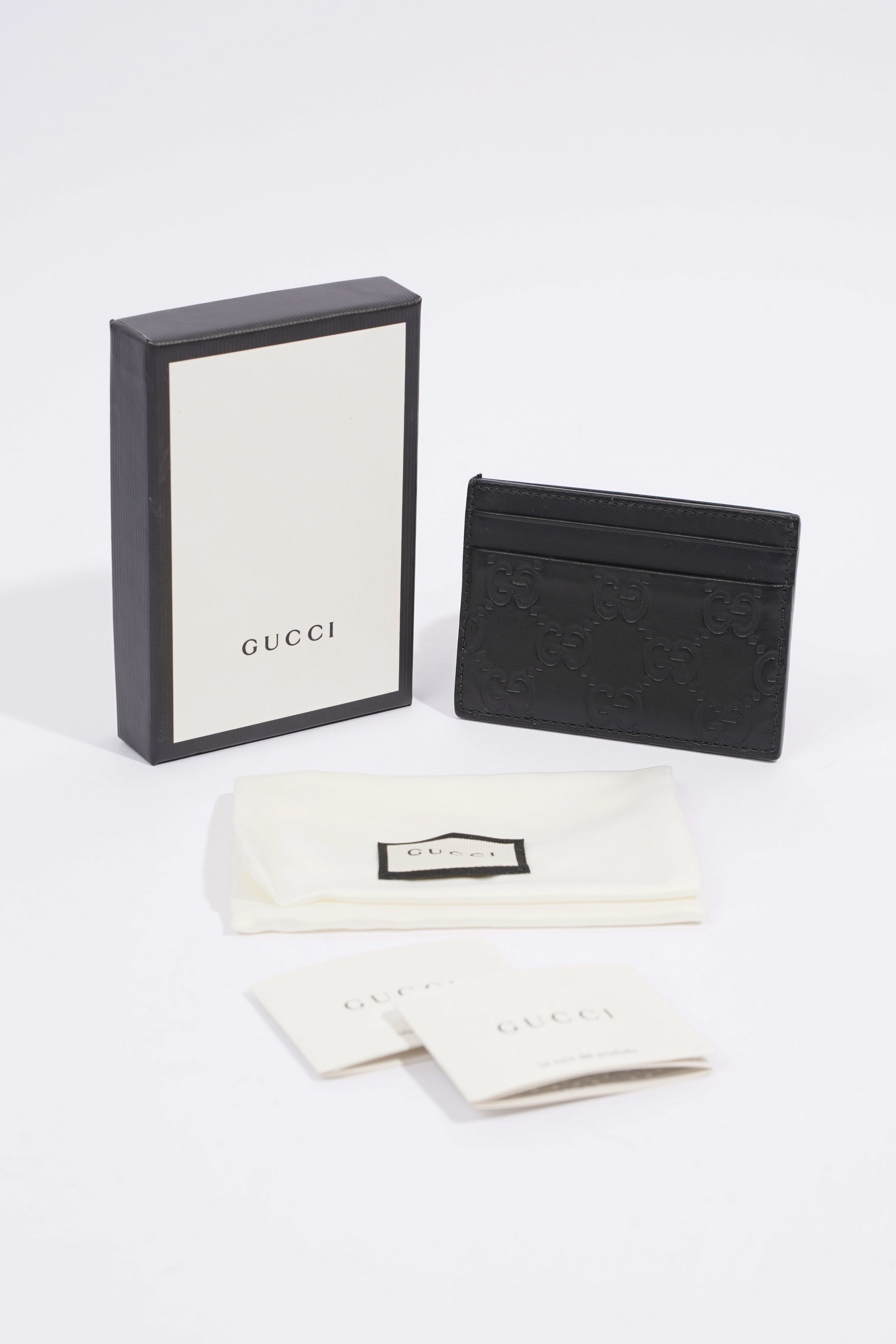 Gucci Microguccissima Card Case Black Leather