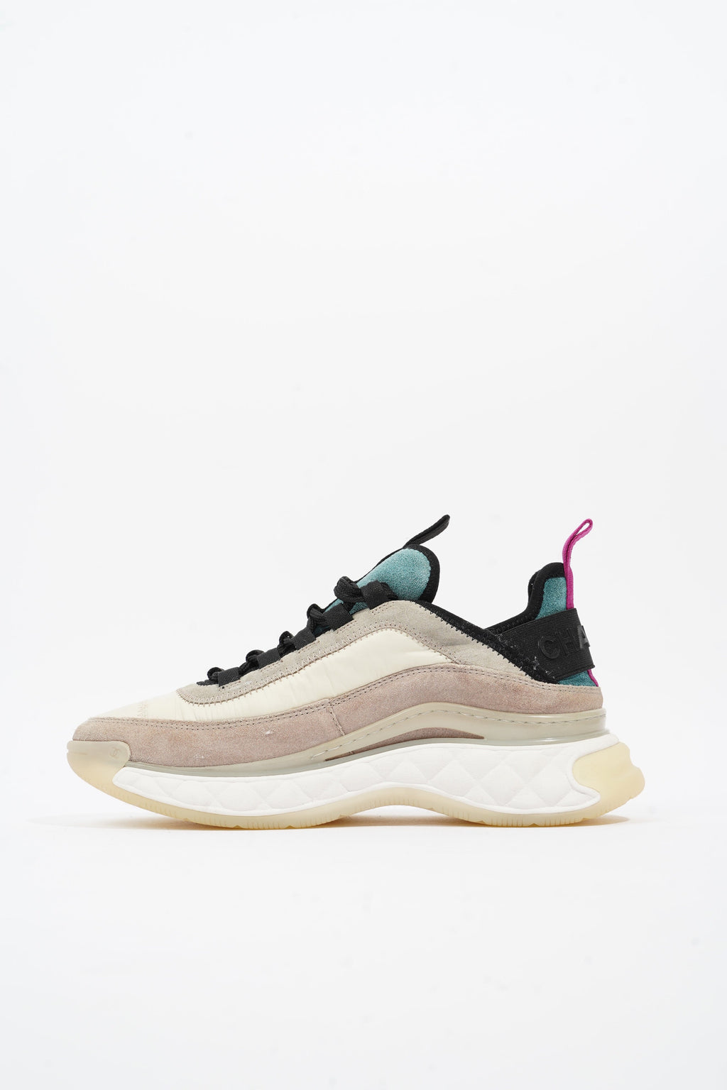 Chanel CC Logo Sneaker White / Beige Suede EU 37 UK 4