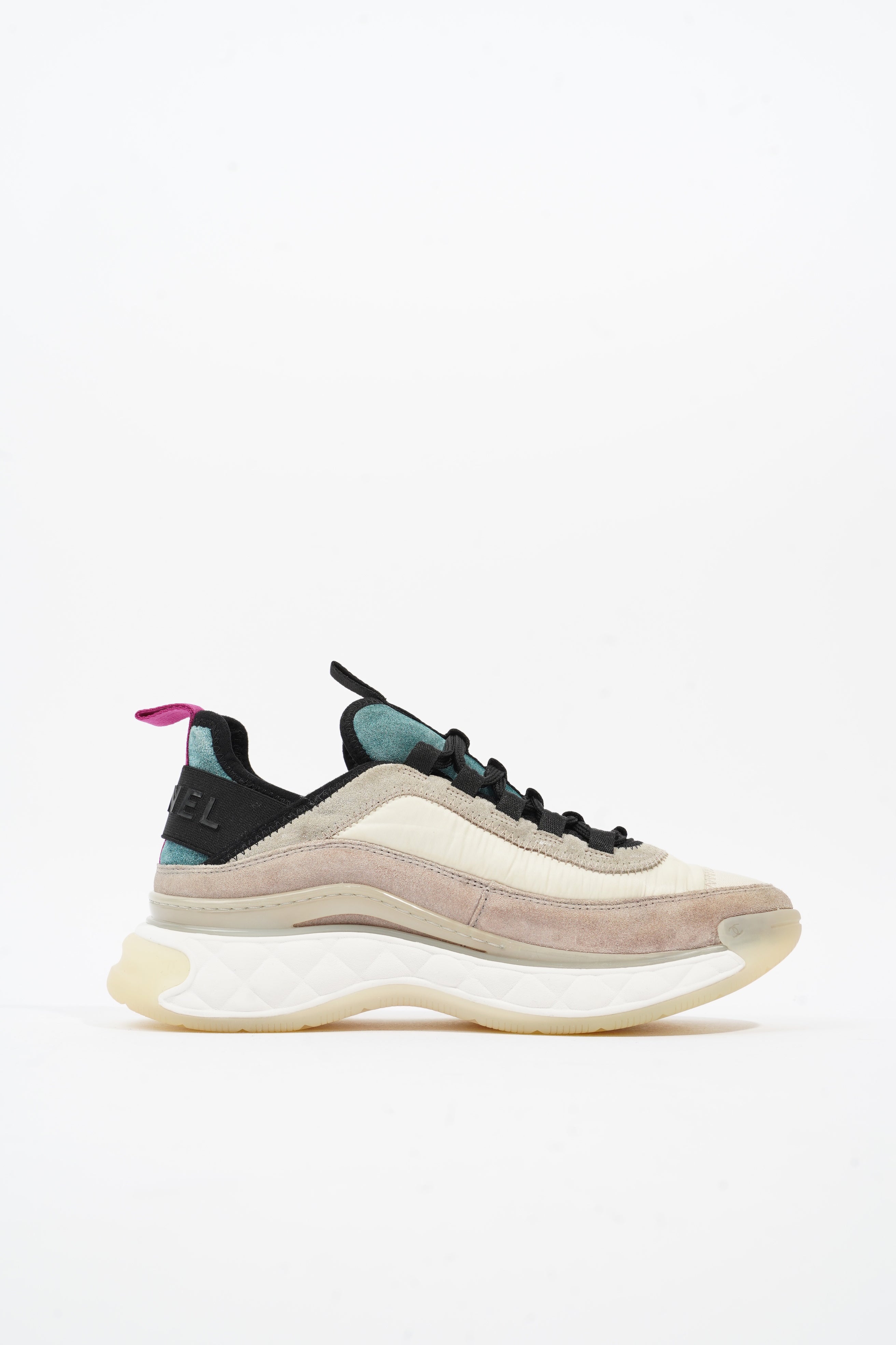 Chanel CC Logo Sneaker White / Beige Suede EU 37 UK 4
