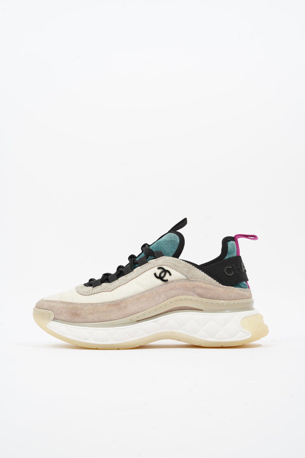 Chanel CC Logo Sneaker White / Beige Suede EU 37 UK 4