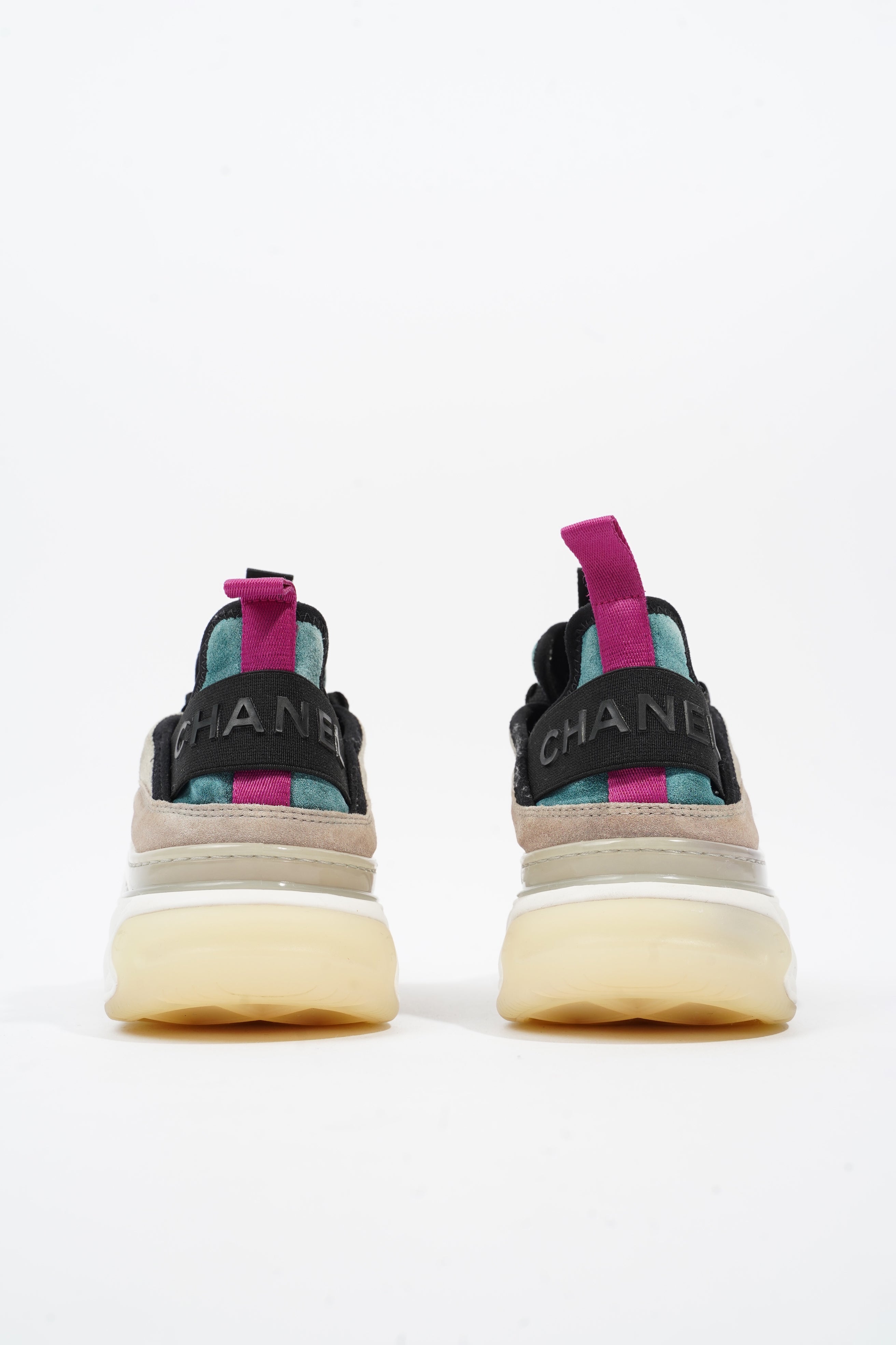 Chanel CC Logo Sneaker White / Beige Suede EU 37 UK 4
