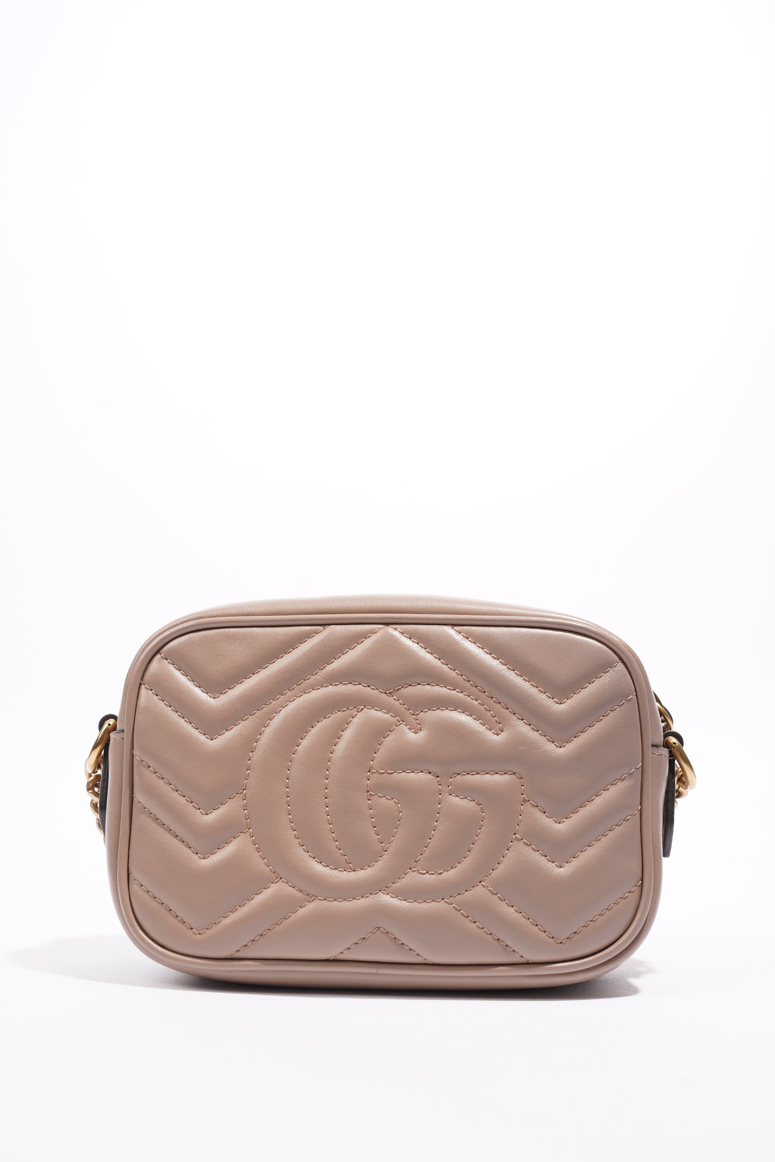 Gucci GG Marmont Dusty Pink Matelasse Leather Mini