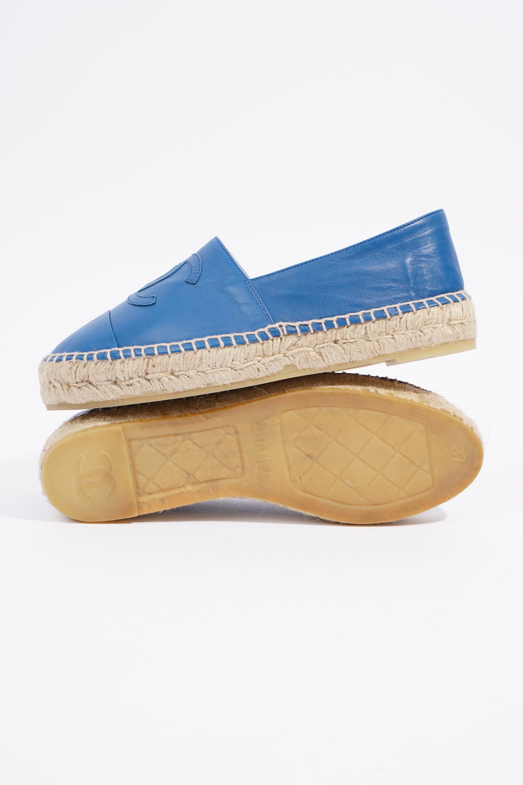 Chanel Espadrilles Blue Leather EU 37 UK 4
