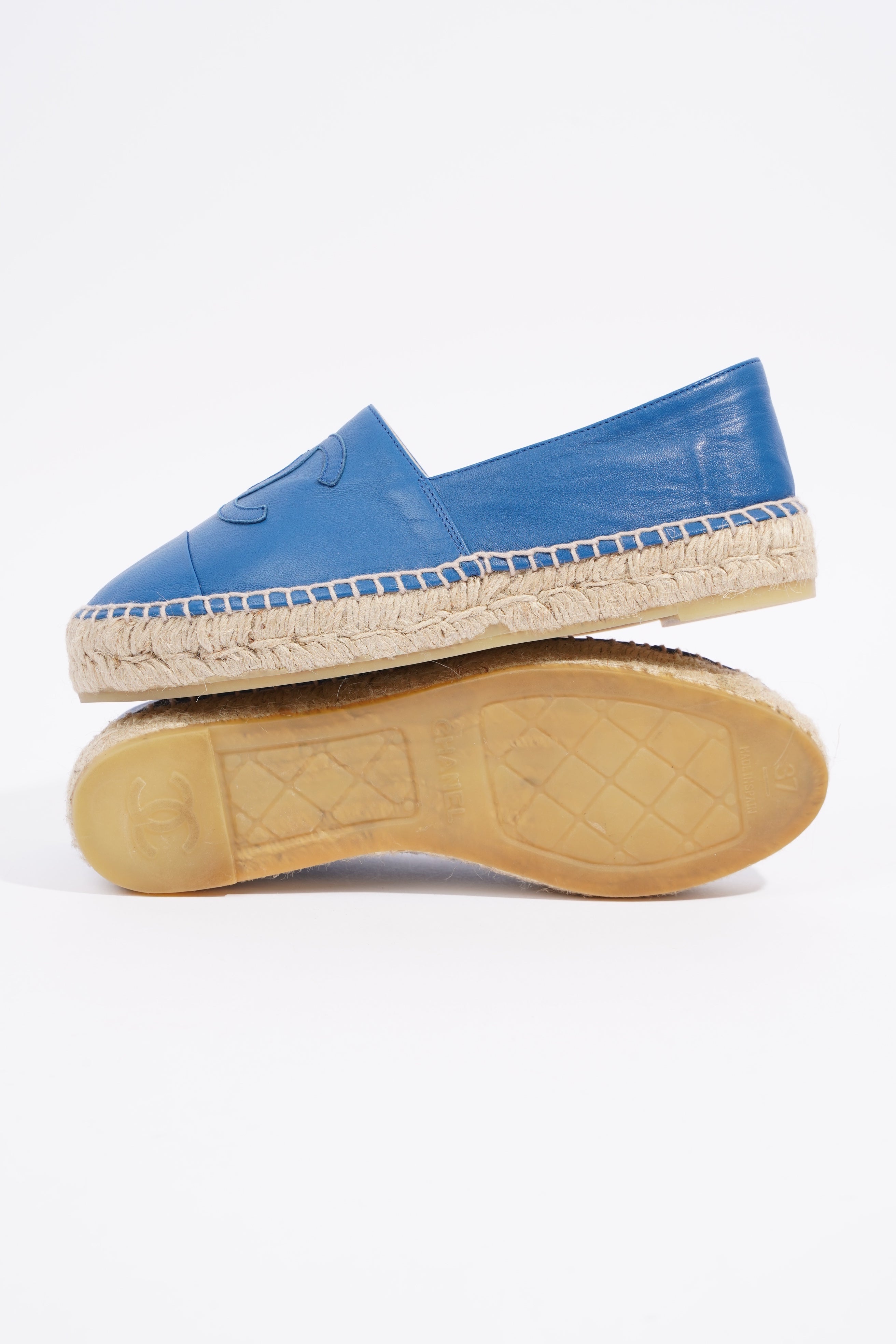 Chanel Espadrilles Blue Leather EU 37 UK 4