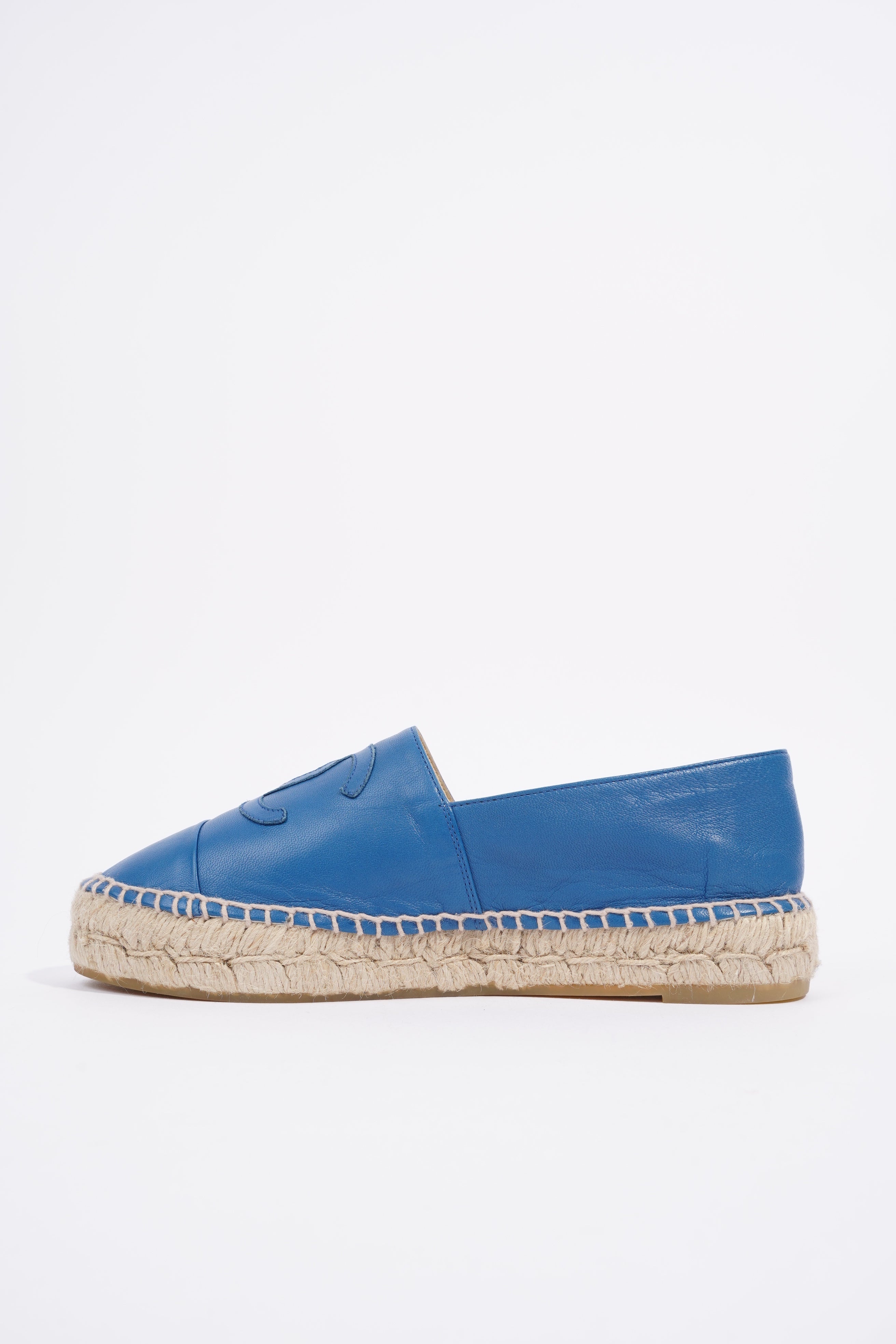 Chanel Espadrilles Blue Leather EU 37 UK 4