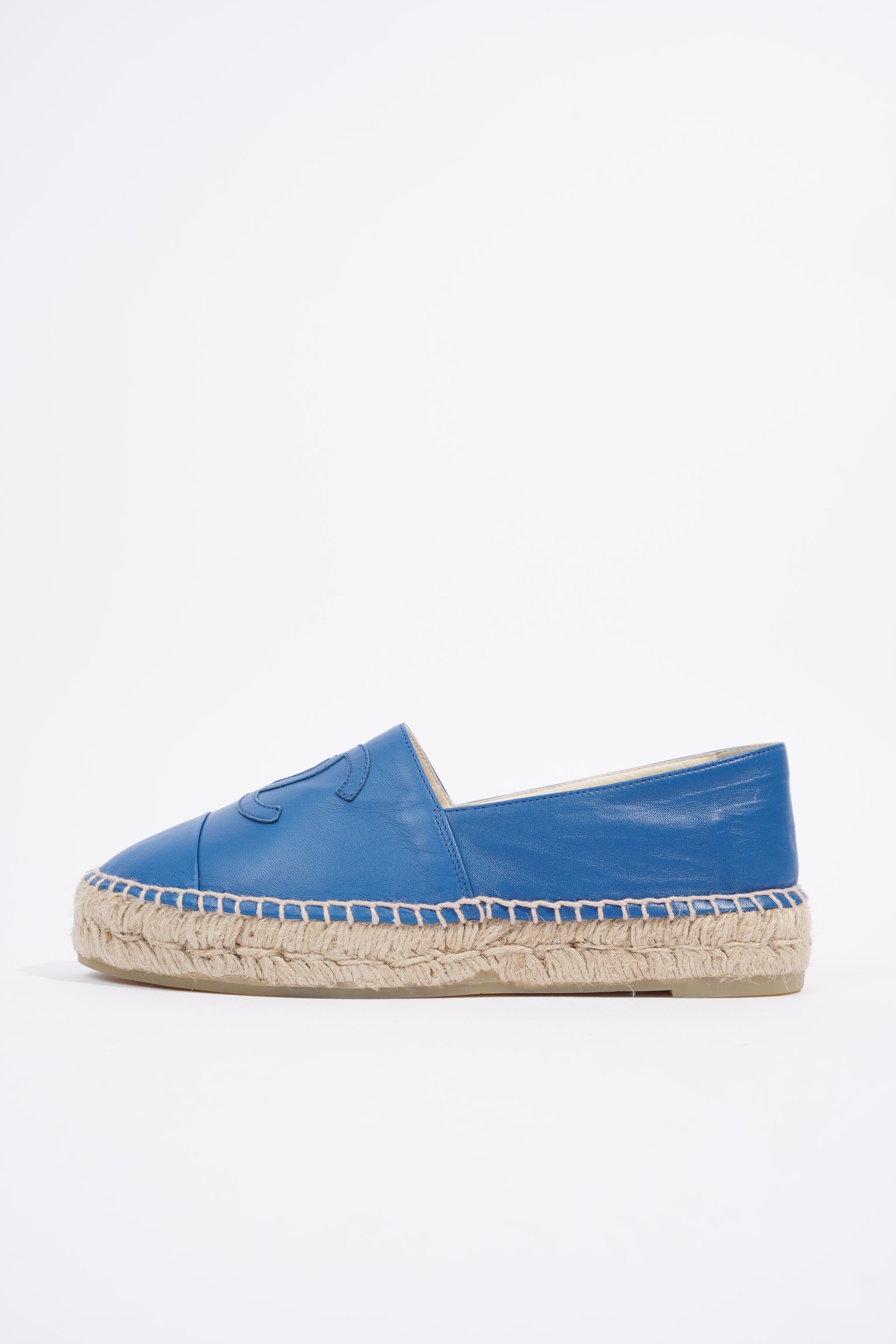 Chanel Espadrilles Blue Leather EU 37 UK 4