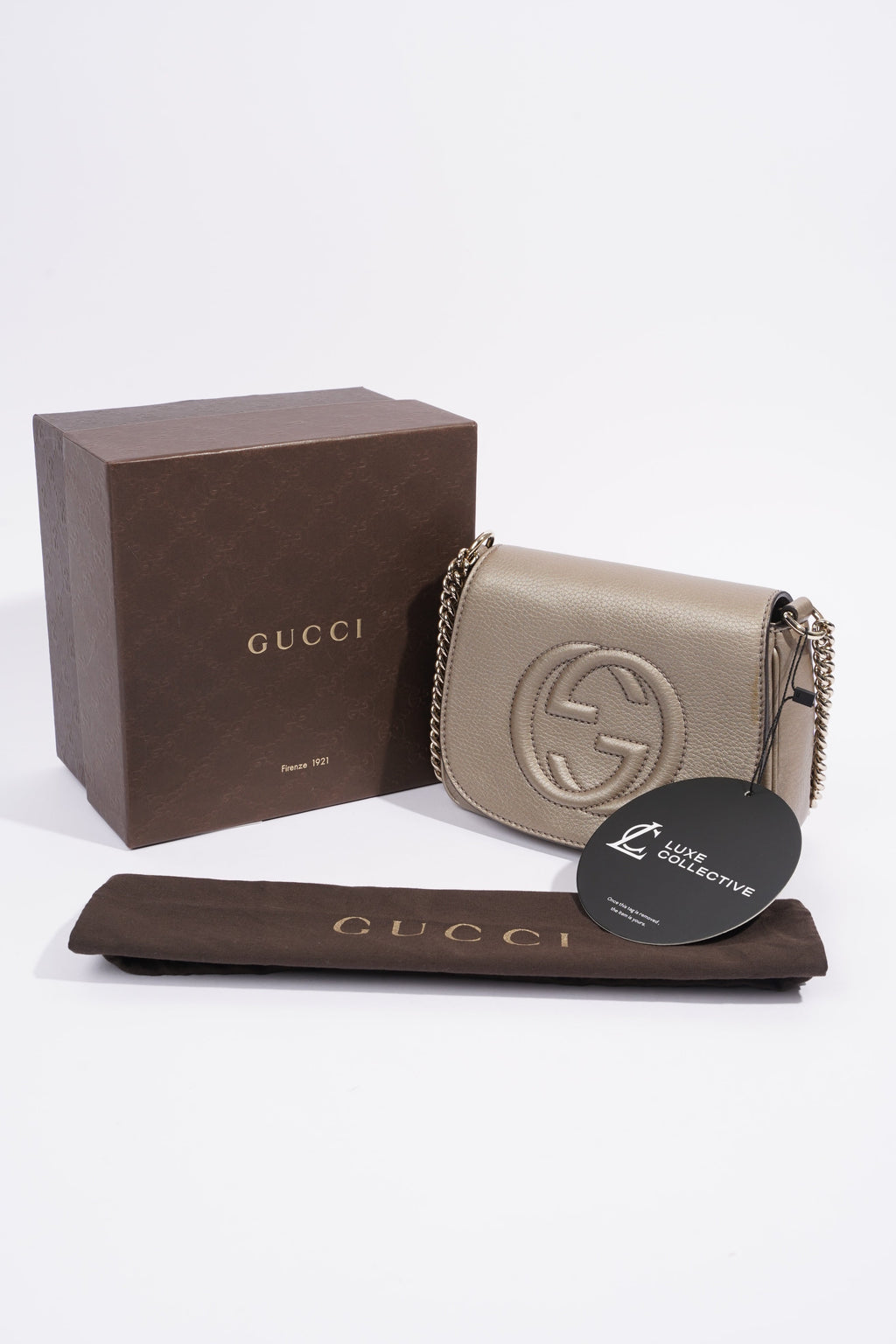 Gucci Soho Chain Bronze Grained Leather Small