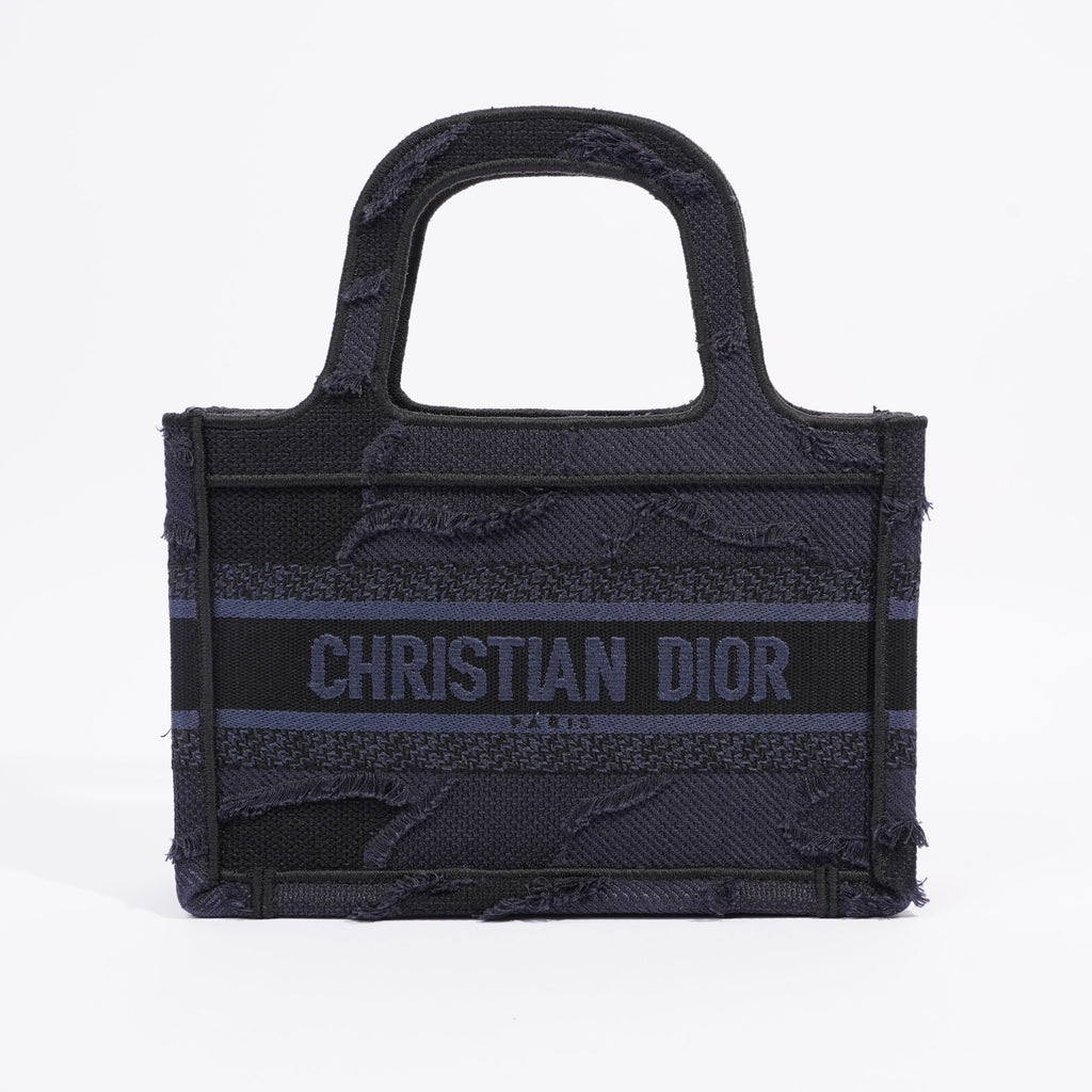 Christian Dior Book Tote Navy Oblique Canvas Mini