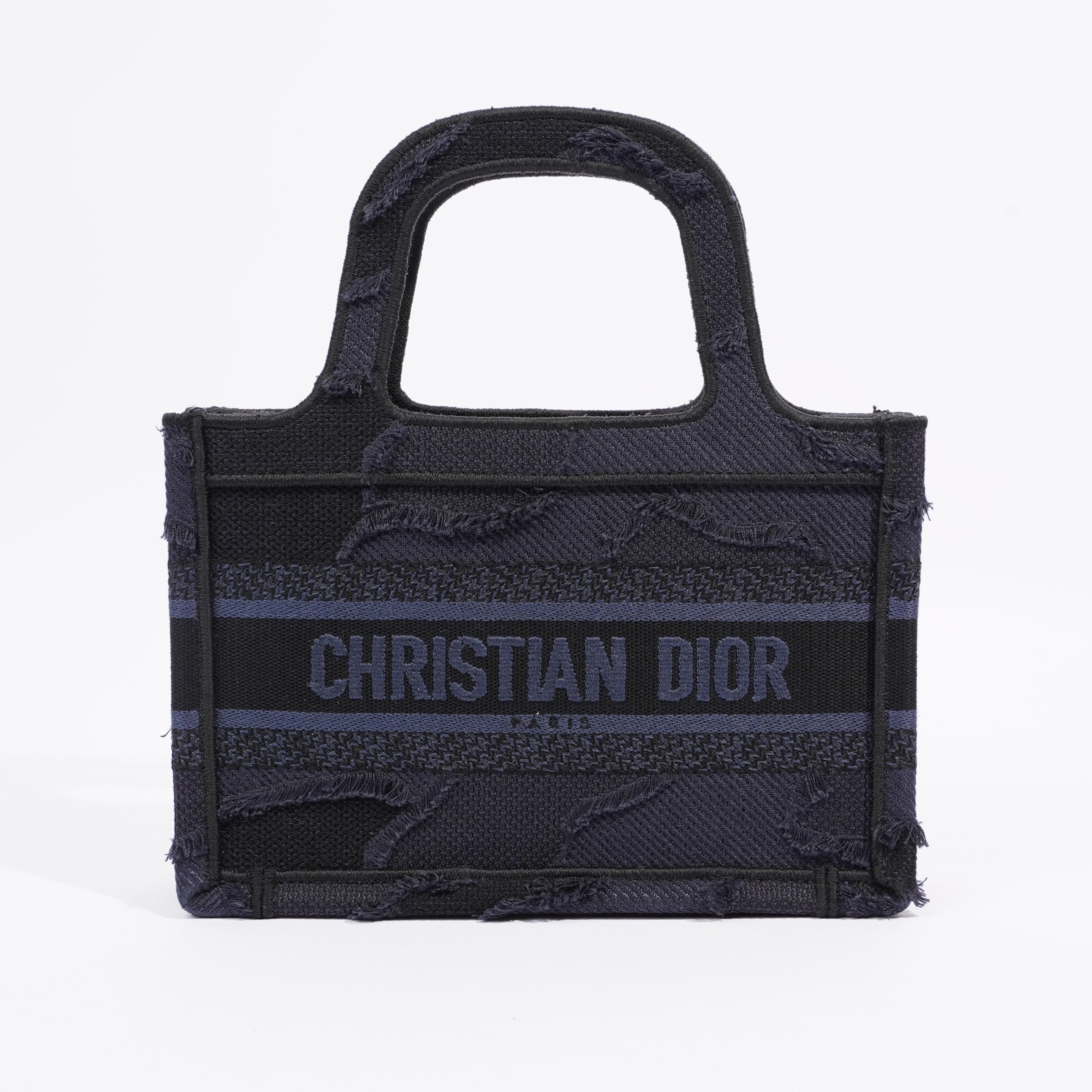 Christian Dior Book Tote Navy Oblique Canvas Mini