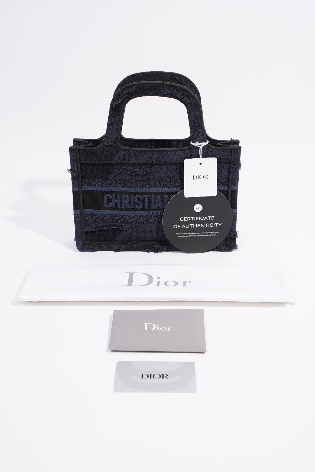 Christian Dior Book Tote Navy Oblique Canvas Mini