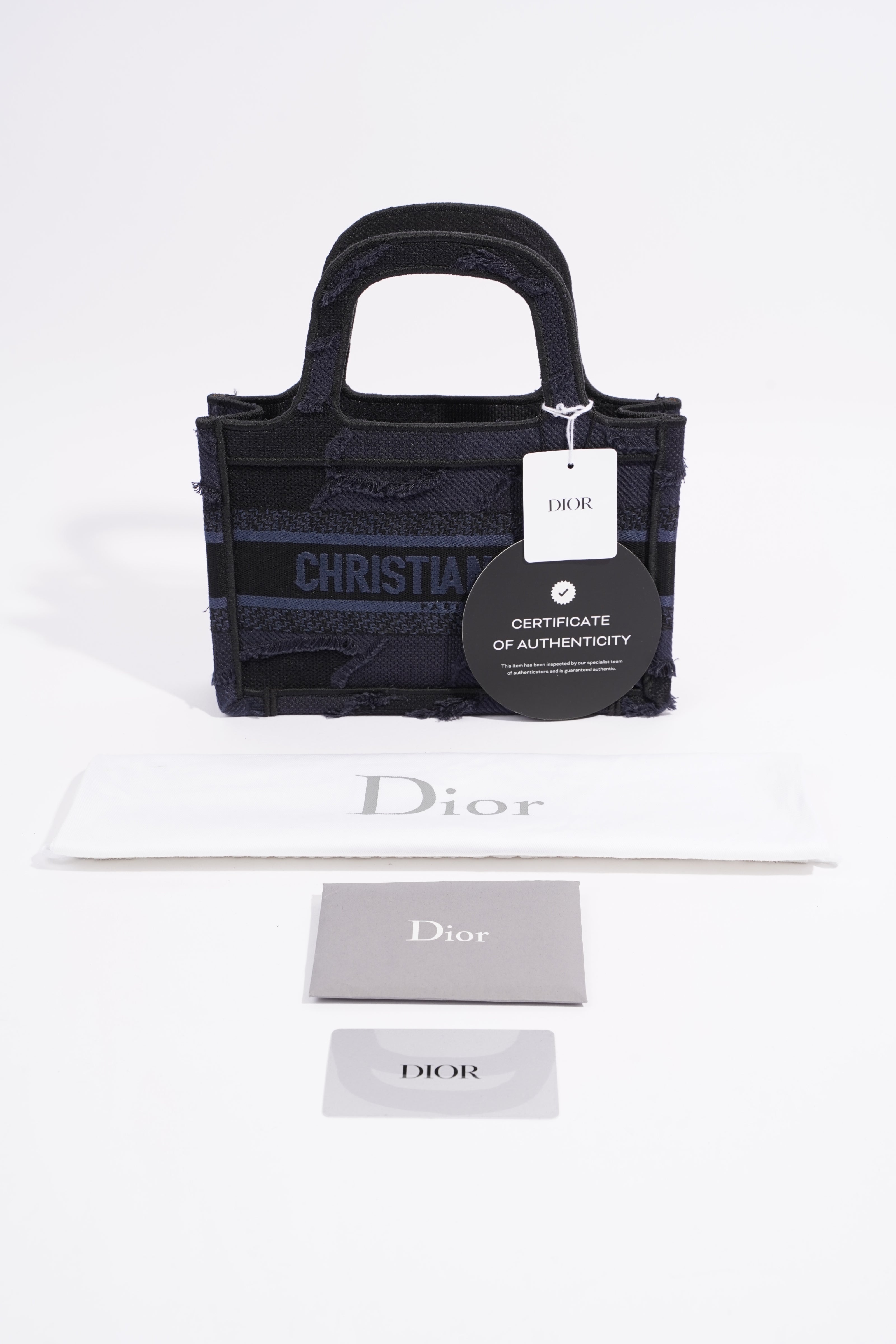 Christian Dior Book Tote Navy Oblique Canvas Mini