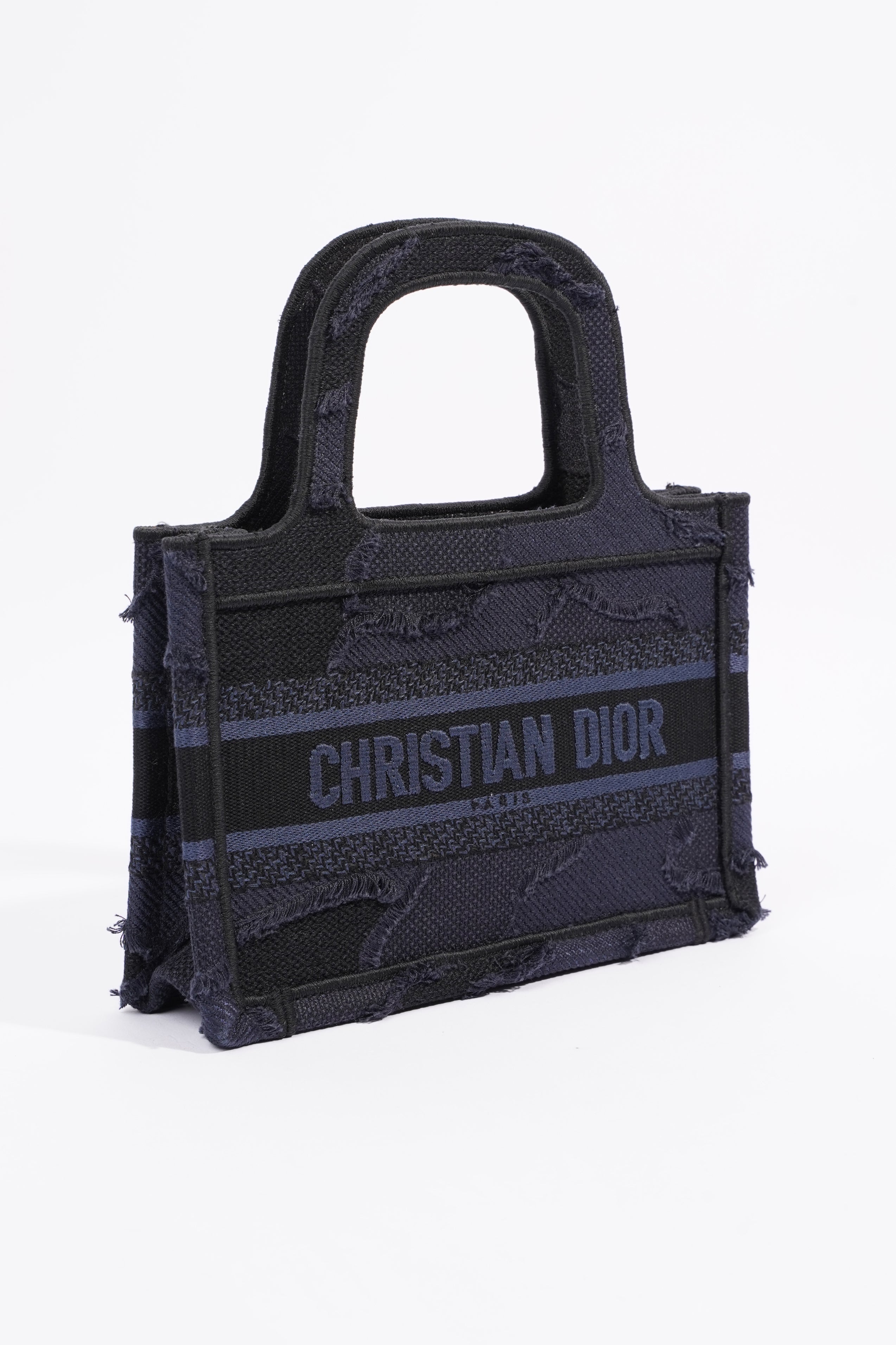 Christian Dior Book Tote Navy Oblique Canvas Mini