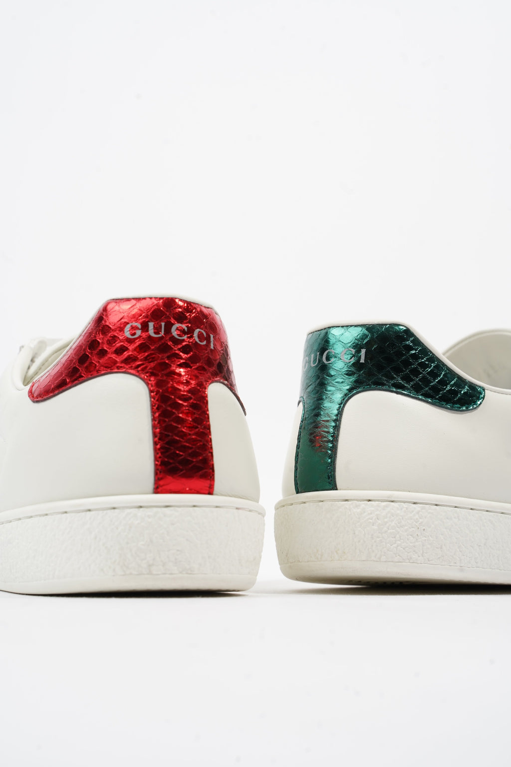Gucci Ace Arg Snake White / Red / Green Leather EU 42.5 UK 8.5