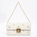 Gucci Bee Star Wallet On Chain White / Gold Leather