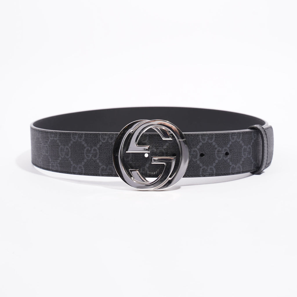 Gucci GG Supreme Belt Black Leather 80cm 32"