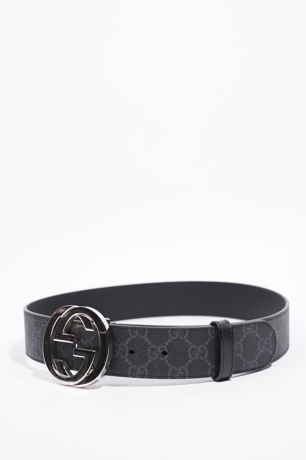 Gucci GG Supreme Belt Black Leather 80cm 32"