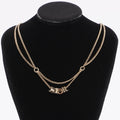 Christian Dior DIOR Diamond Logo Necklace Gold Base Metal