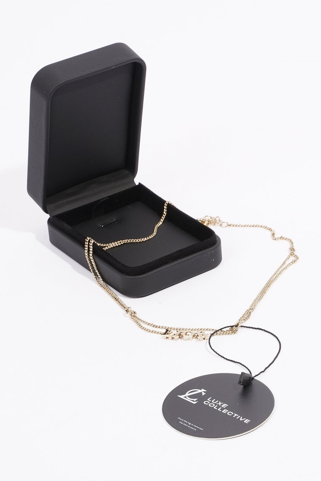 Christian Dior DIOR Diamond Logo Necklace Gold Base Metal